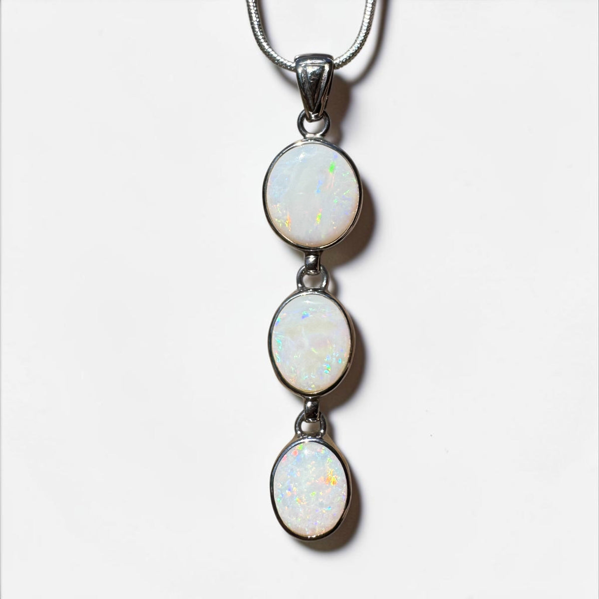 7.5ct Coober Pedy Opal Pendant Necklace ~ 'Karoonda Spectrum' | 925 Sterling Silver | Solid Australian Opal