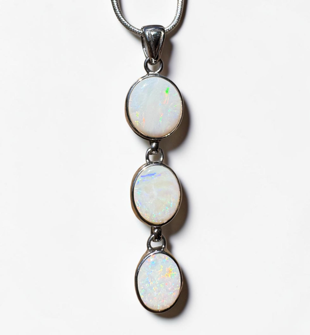 7.5ct Coober Pedy Opal Pendant Necklace ~ 'Karoonda Spectrum' | 925 Sterling Silver | Solid Australian Opal