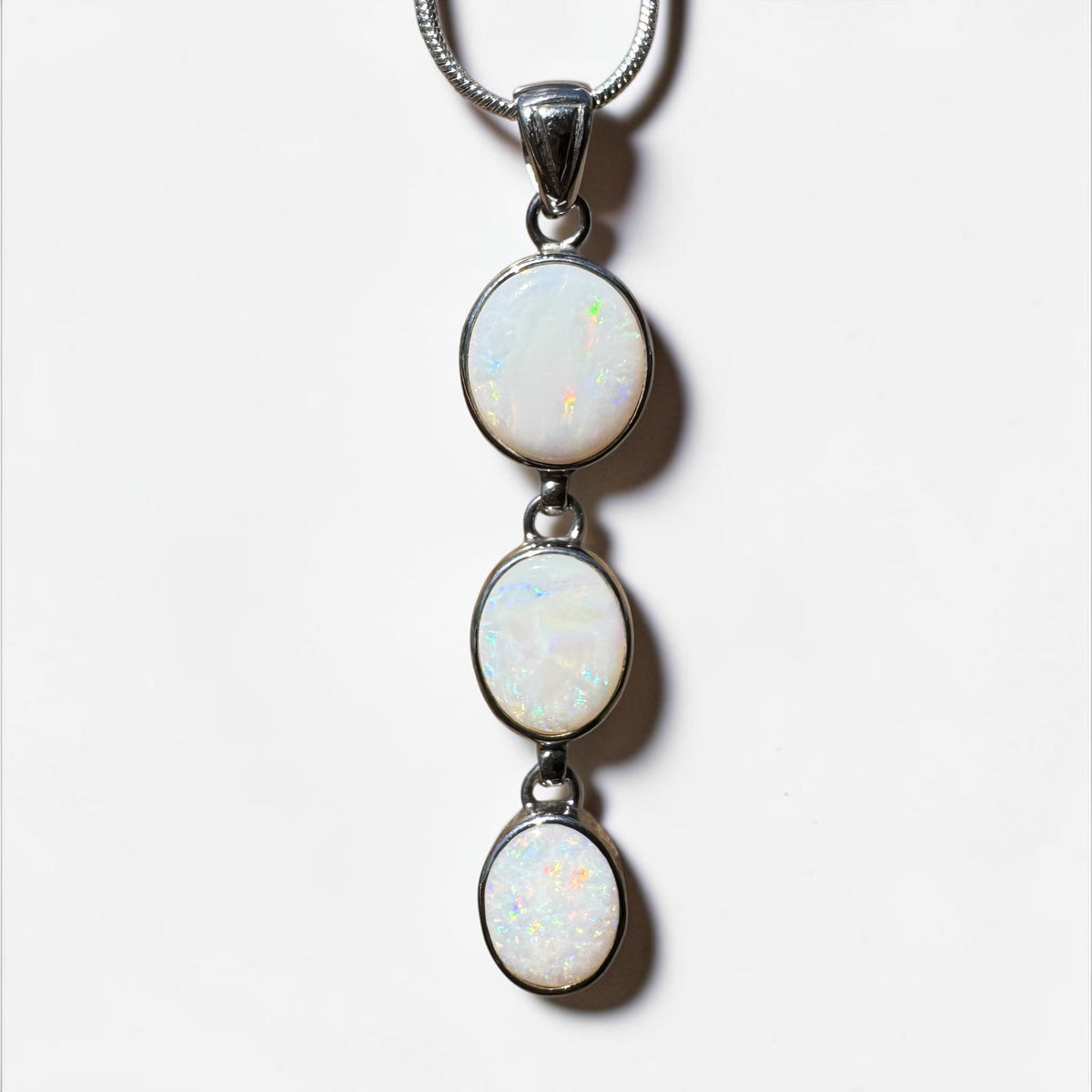 7.5ct Coober Pedy Opal Pendant Necklace ~ 'Karoonda Spectrum' | 925 Sterling Silver | Solid Australian Opal