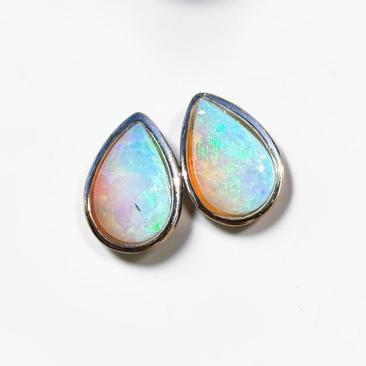 0.5ct Coober Pedy Opal Stud Earrings ~ 'Kadina Blue' | 925 Sterling Silver | Solid Australian Opal