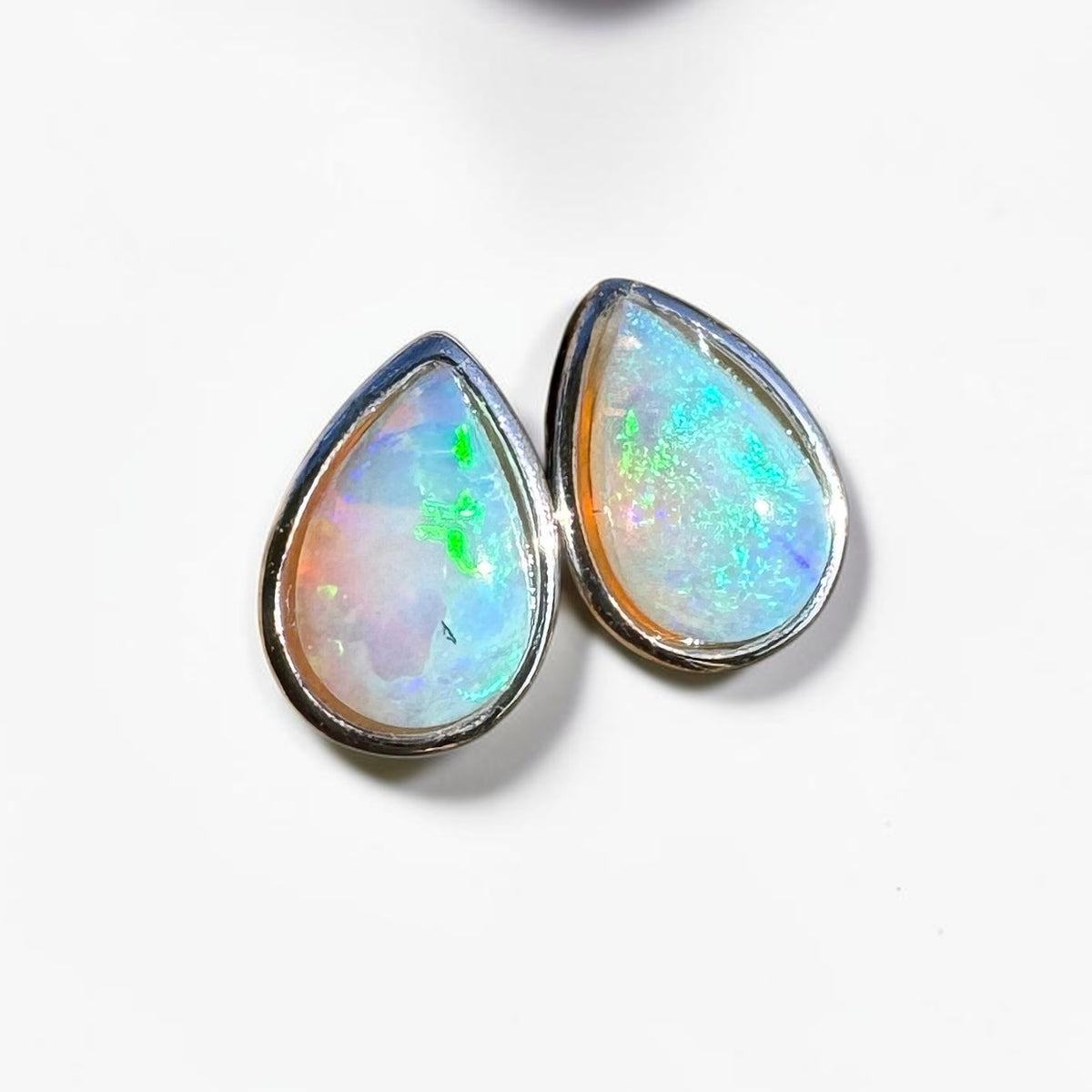 0.5ct Coober Pedy Opal Stud Earrings ~ 'Kadina Blue' | 925 Sterling Silver | Solid Australian Opal