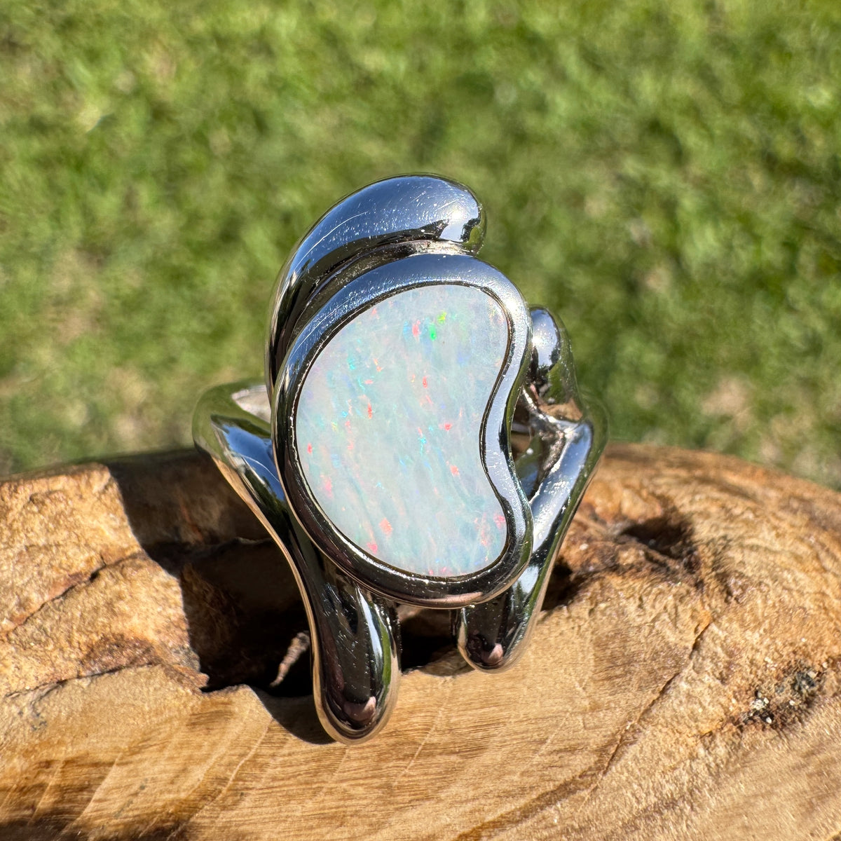 2ct Coober Pedy Opal Ring ~ 'Cloncurry Colour' | 925 Sterling Silver | Solid Australian Opal