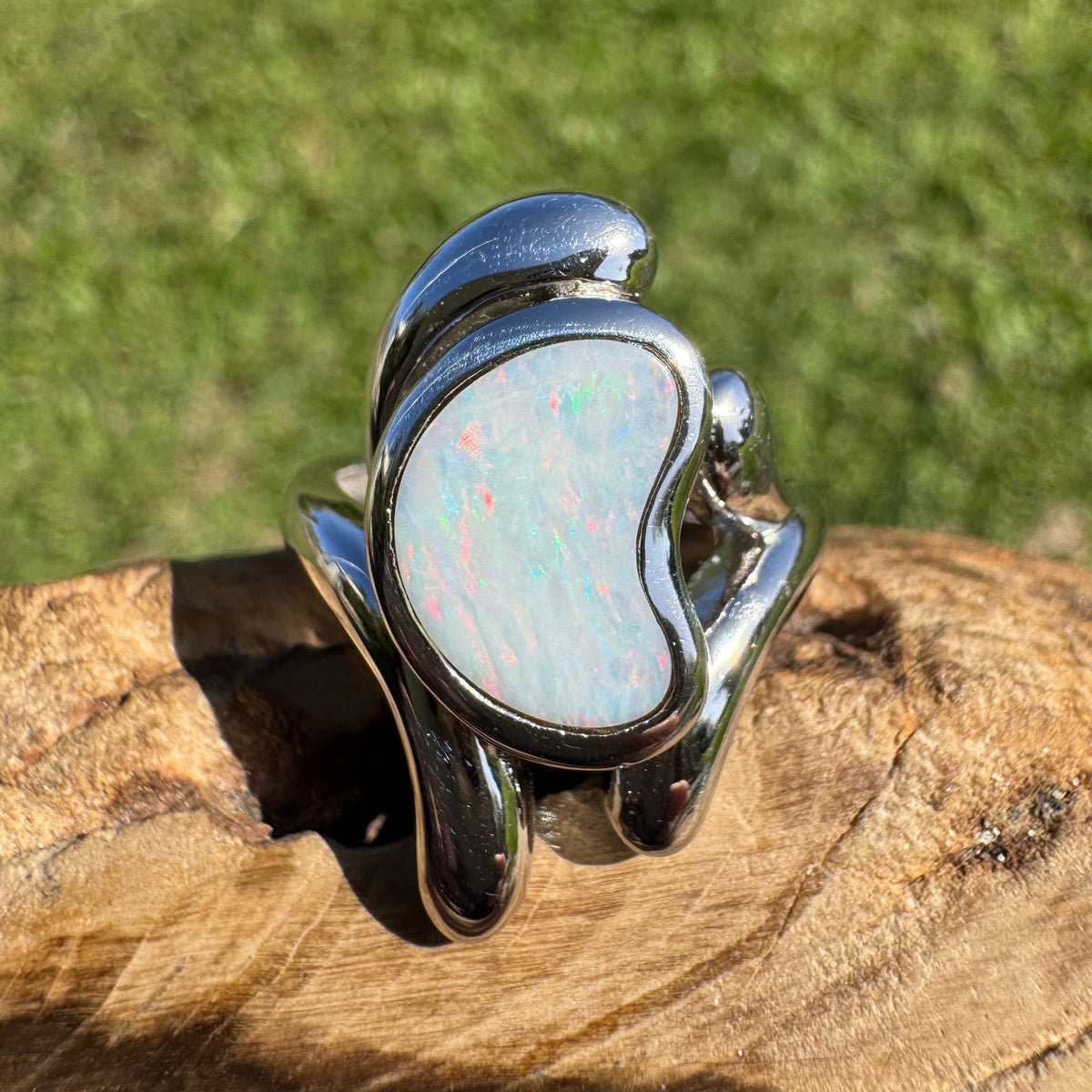 2ct Coober Pedy Opal Ring ~ 'Cloncurry Colour' | 925 Sterling Silver | Solid Australian Opal