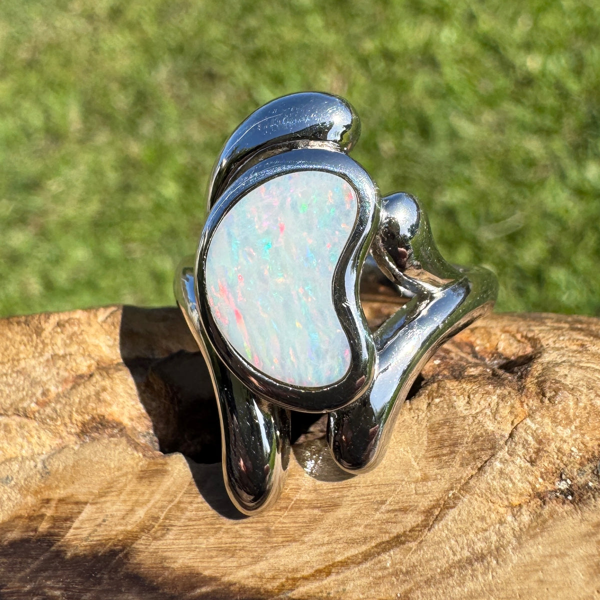 2ct Coober Pedy Opal Ring ~ 'Cloncurry Colour' | 925 Sterling Silver | Solid Australian Opal