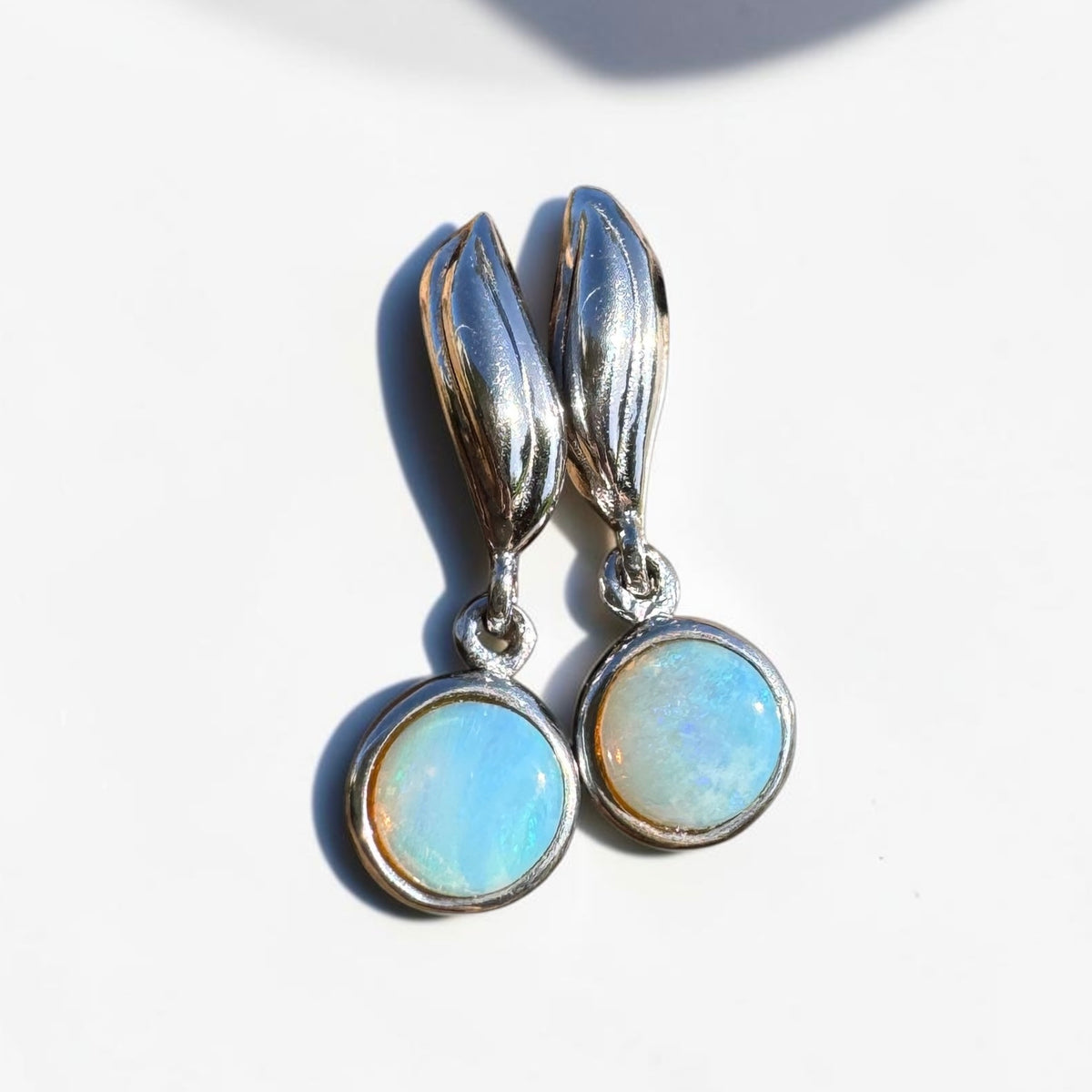 0.8ct Coober Pedy Opal Stud Drop Earrings ~ 'Moonta Drops' | 925 Sterling Silver | Solid Australian Opal