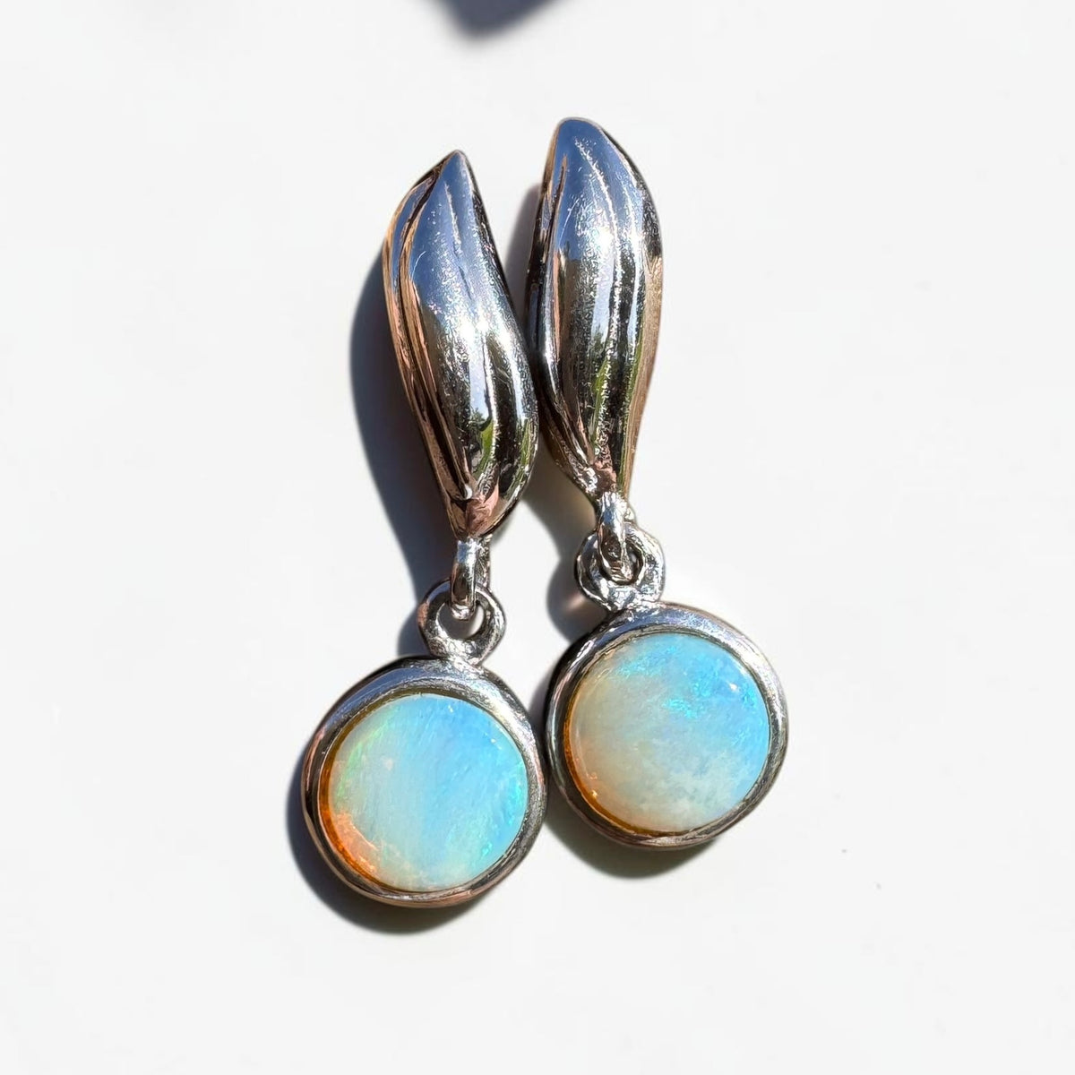 0.8ct Coober Pedy Opal Stud Drop Earrings ~ 'Moonta Drops' | 925 Sterling Silver | Solid Australian Opal