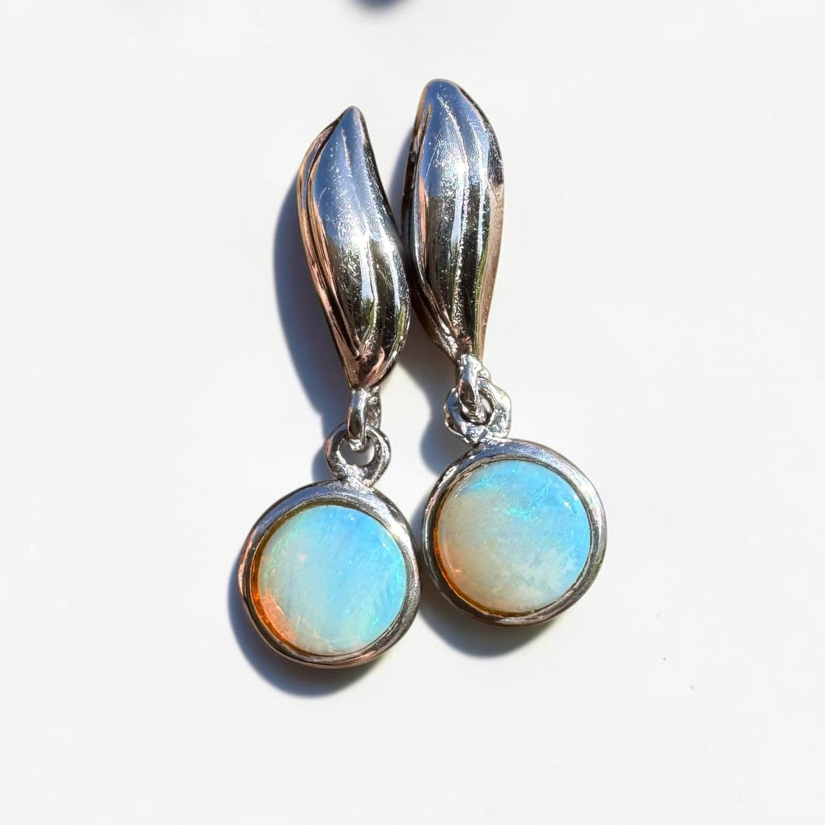 0.8ct Coober Pedy Opal Stud Drop Earrings ~ 'Moonta Drops' | 925 Sterling Silver | Solid Australian Opal