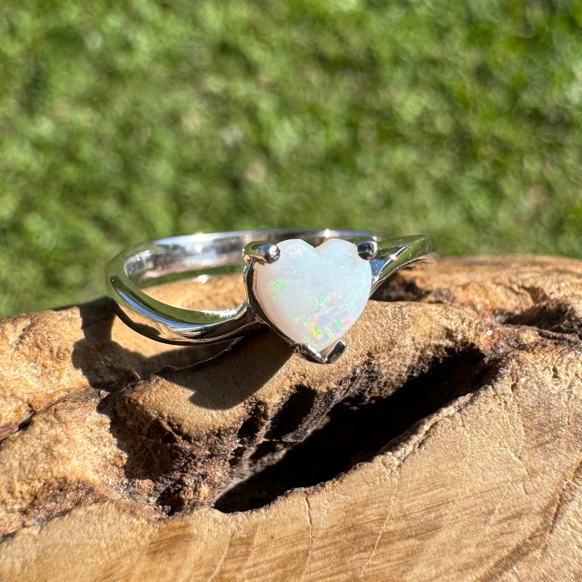 0.6ct Coober Pedy Opal Ring ~ 'Strahan Glow' | 925 Sterling Silver | Solid Australian Opal
