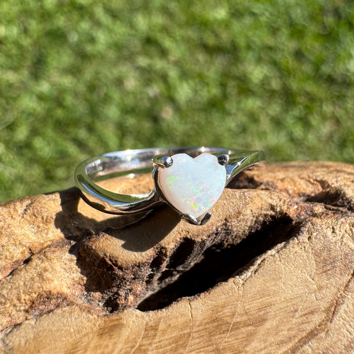 0.6ct Coober Pedy Opal Ring ~ 'Strahan Glow' | 925 Sterling Silver | Solid Australian Opal