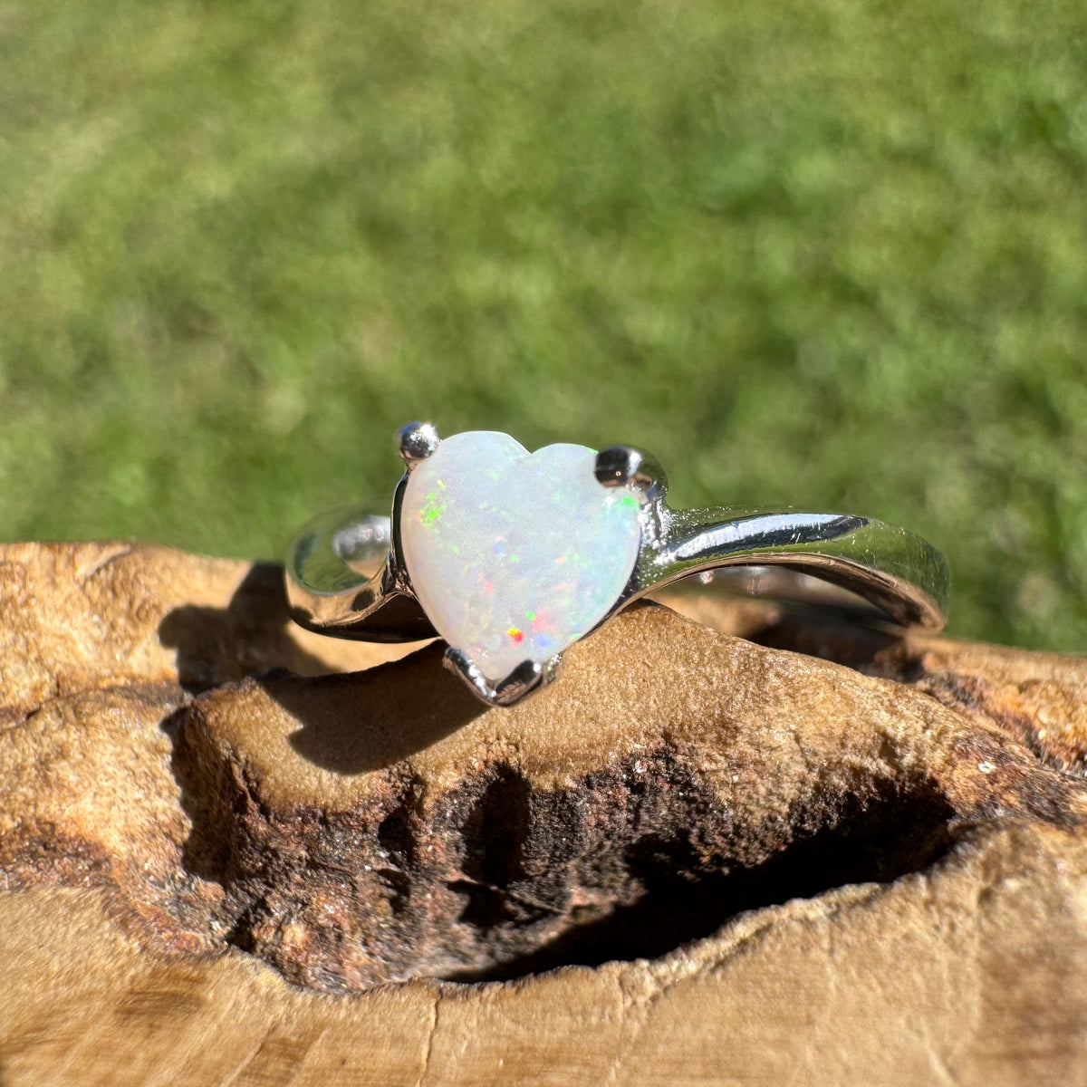 0.6ct Coober Pedy Opal Ring ~ 'Strahan Glow' | 925 Sterling Silver | Solid Australian Opal