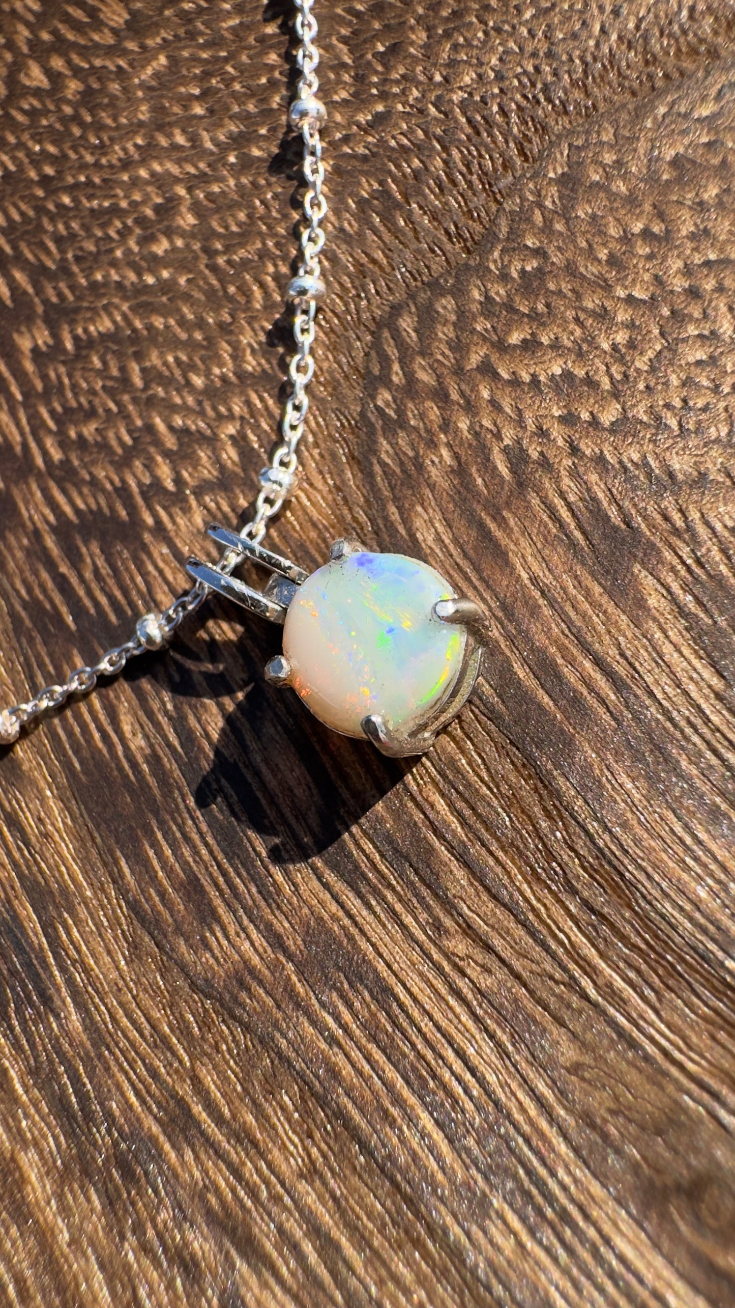 Handcrafted 1ct Solid Lightning Ridge Opal Sterling Silver Pendant - Iona Opal Australia