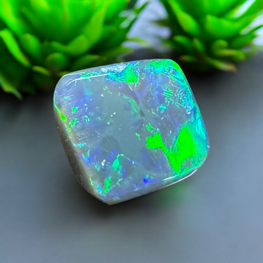 Hand-Cut Solid Lightning Ridge Semi Black Opal 1.4carat