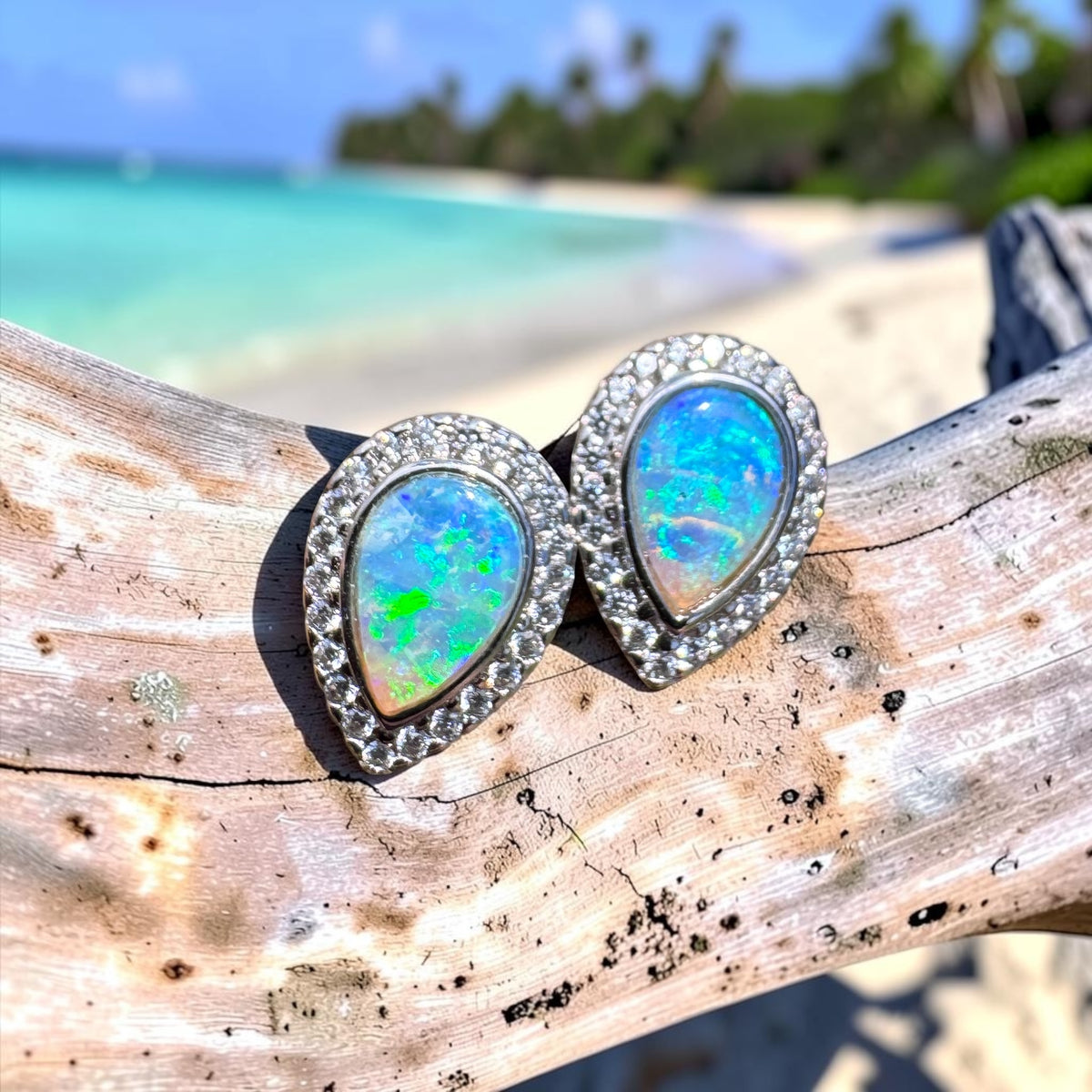 0.8ct Lightning Ridge Opal Stud Earrings ~ 'Mindil Beach Glow' | 925 Sterling Silver | Solid Australian Opal