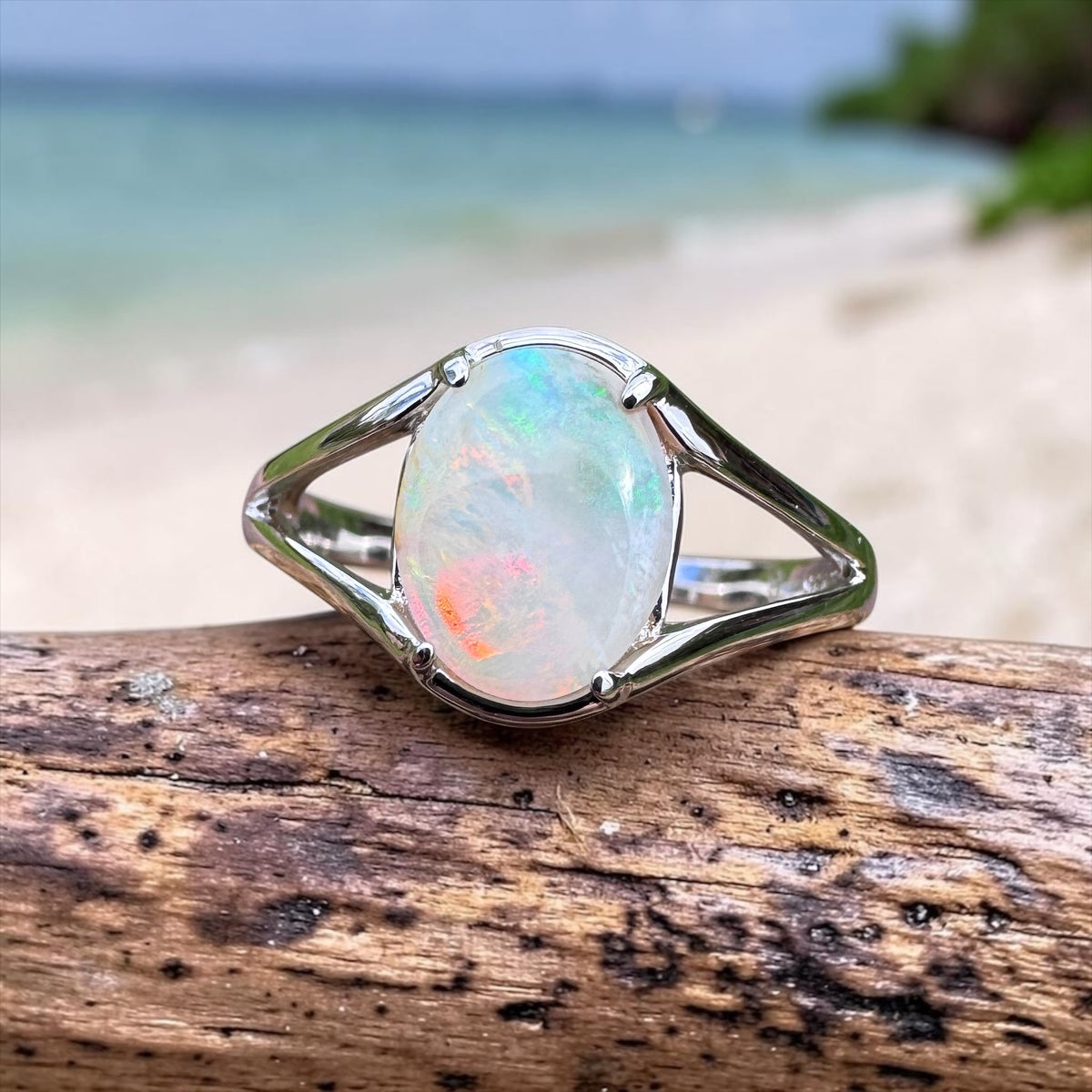 1.5ct Lightning Ridge Opal Ring ~ 'Hunter Valley Glow' | 925 Sterling Silver | Solid Australian Opal
