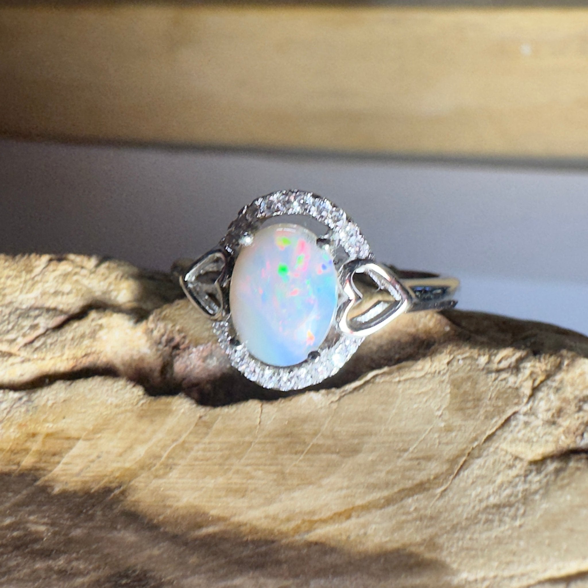 Agnes Waters Wonder ~ 0.8ct Coober Pedy Opal 925 Silver Ring