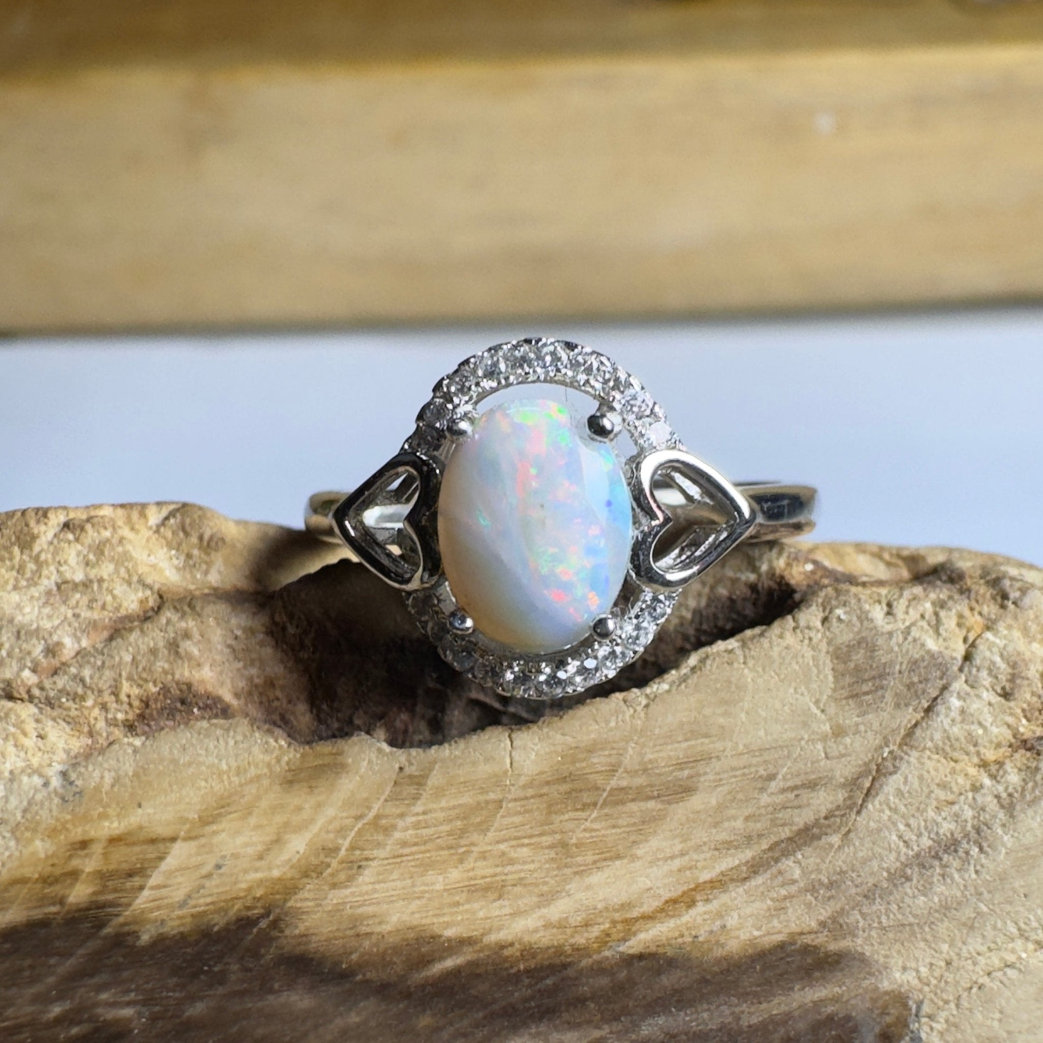 Agnes Waters Wonder ~ 0.8ct Coober Pedy Opal 925 Silver Ring
