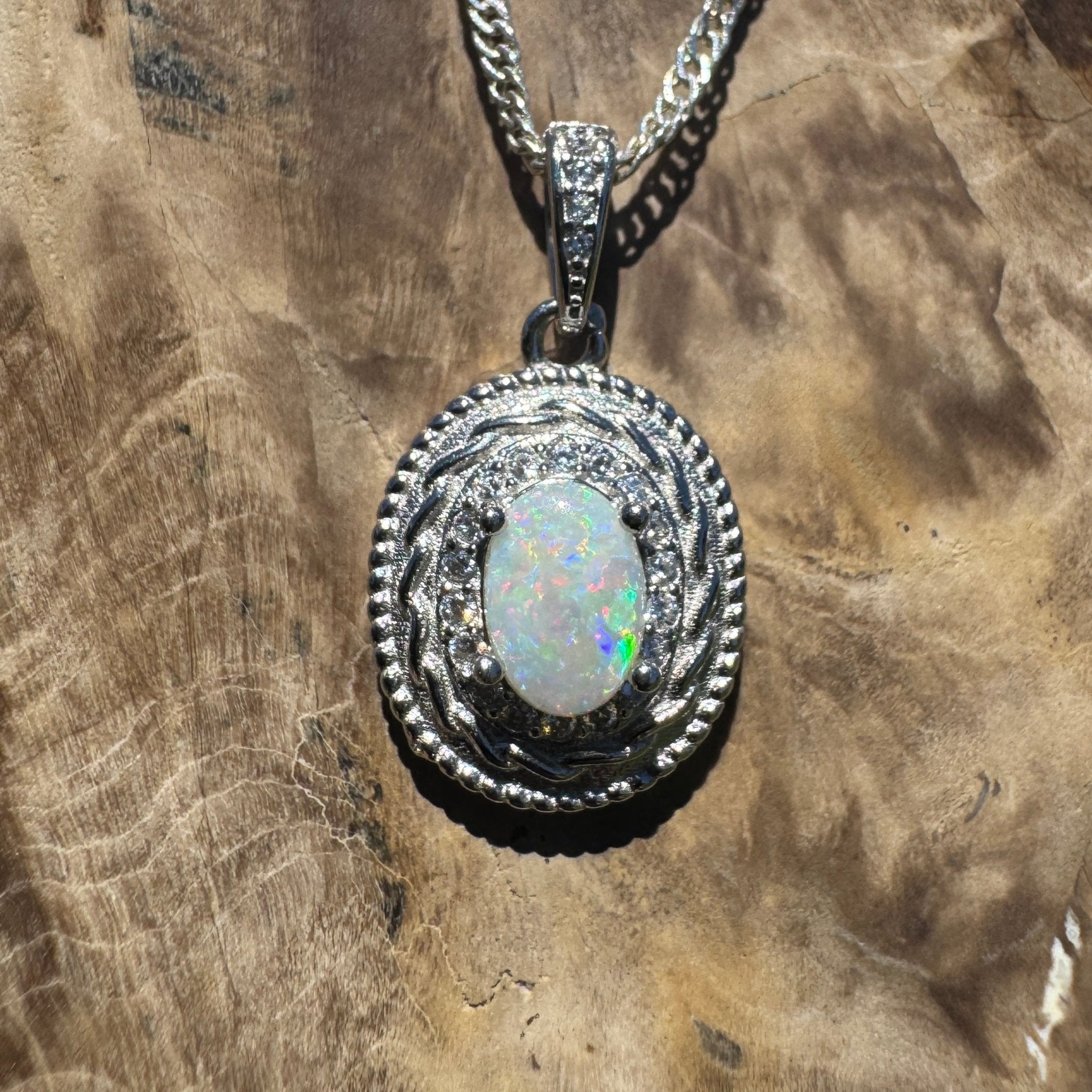 Albany Rise - 0.8ct Coober Pedy Opal 925 Silver Pendant