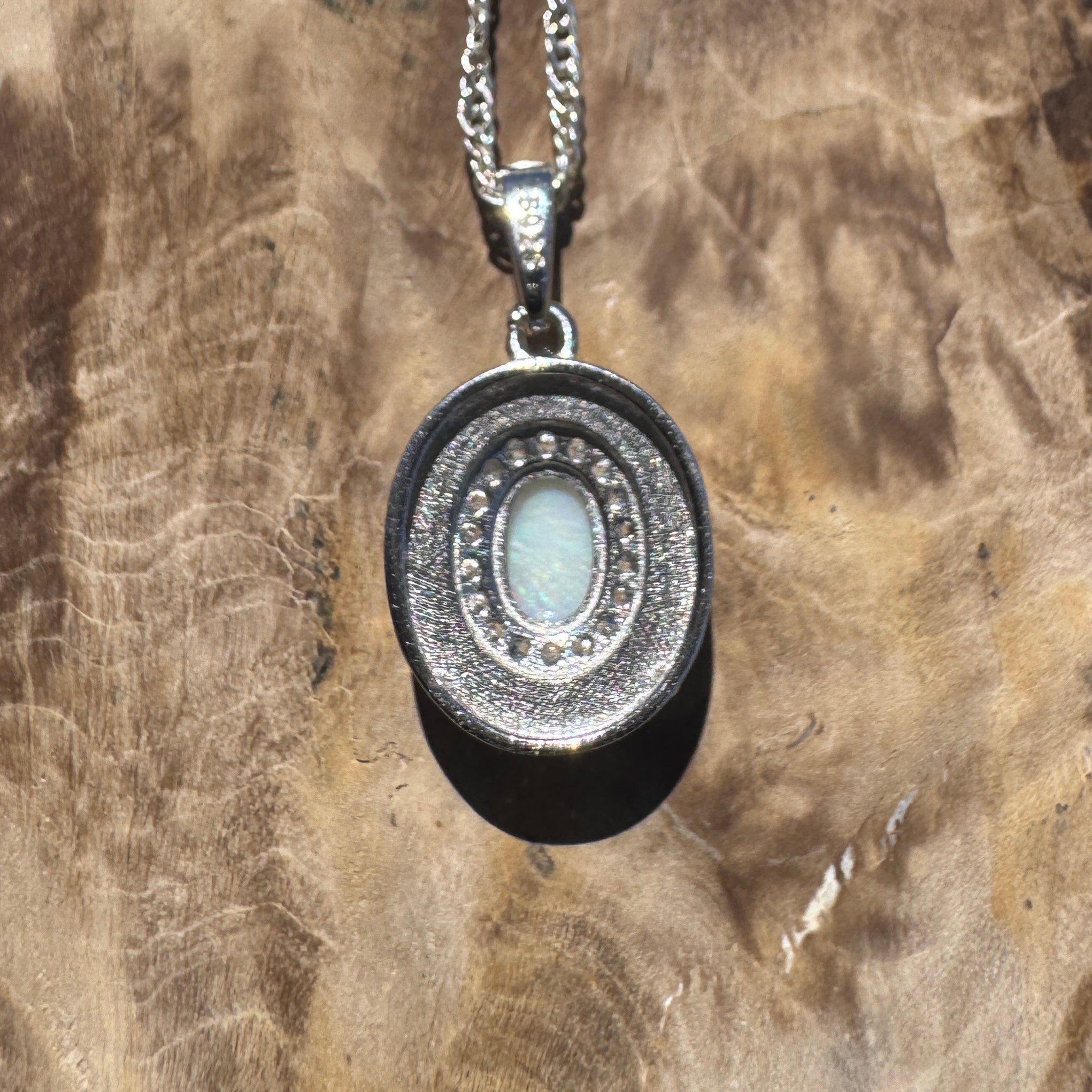 Albany Rise - 0.8ct Coober Pedy Opal 925 Silver Pendant