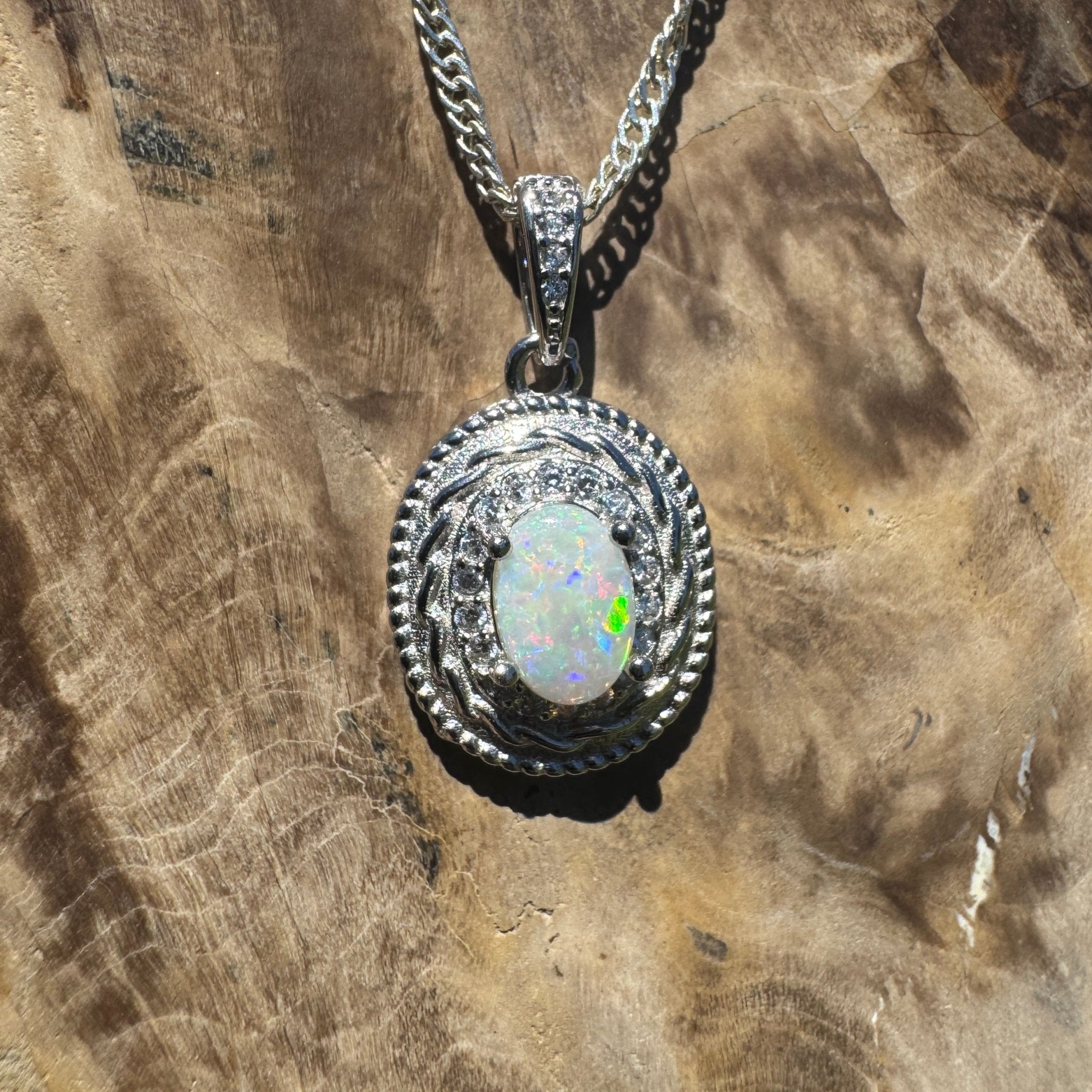Albany Rise - 0.8ct Coober Pedy Opal 925 Silver Pendant