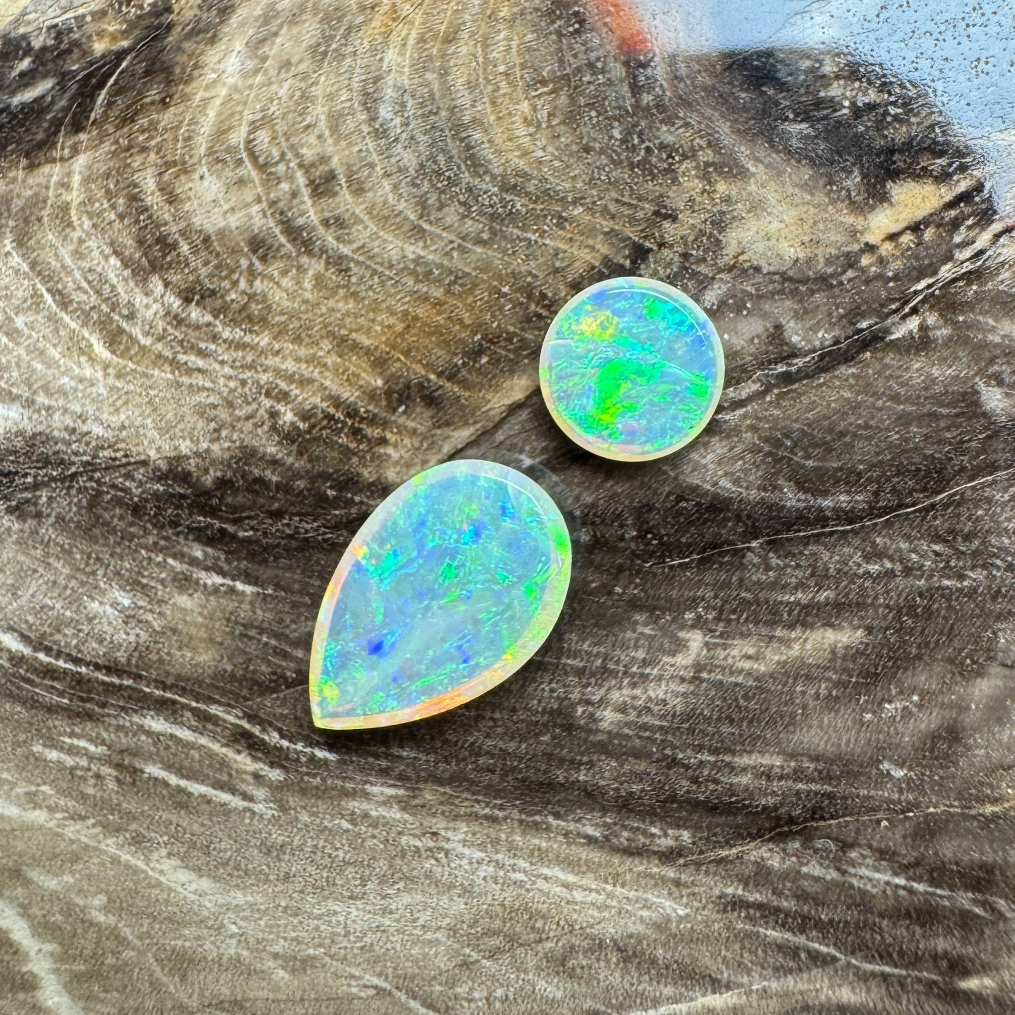 Andamooka Opal Set 1.5carat Solid Hand - Cut