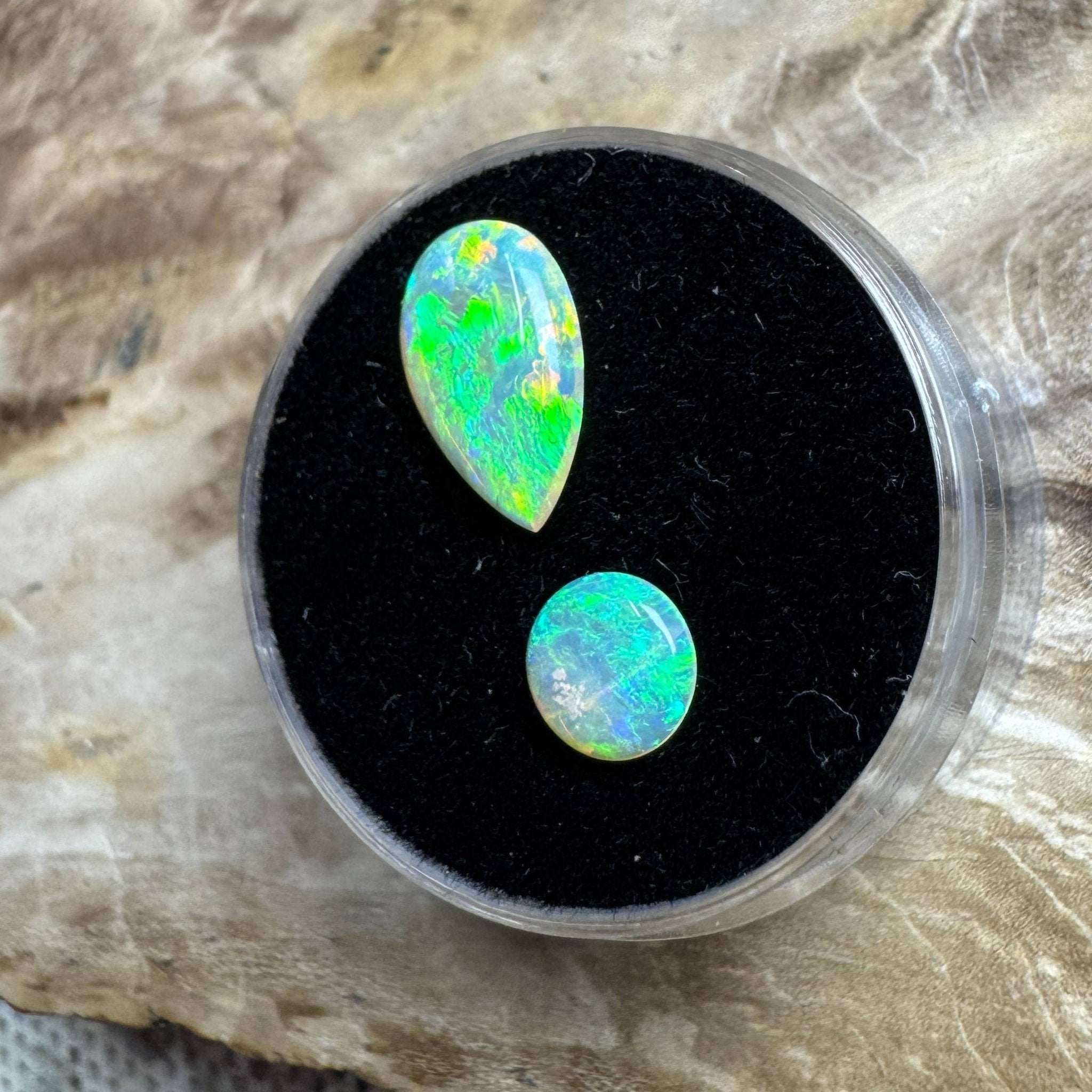 Andamooka Opal Set 1.5carat Solid Hand - Cut
