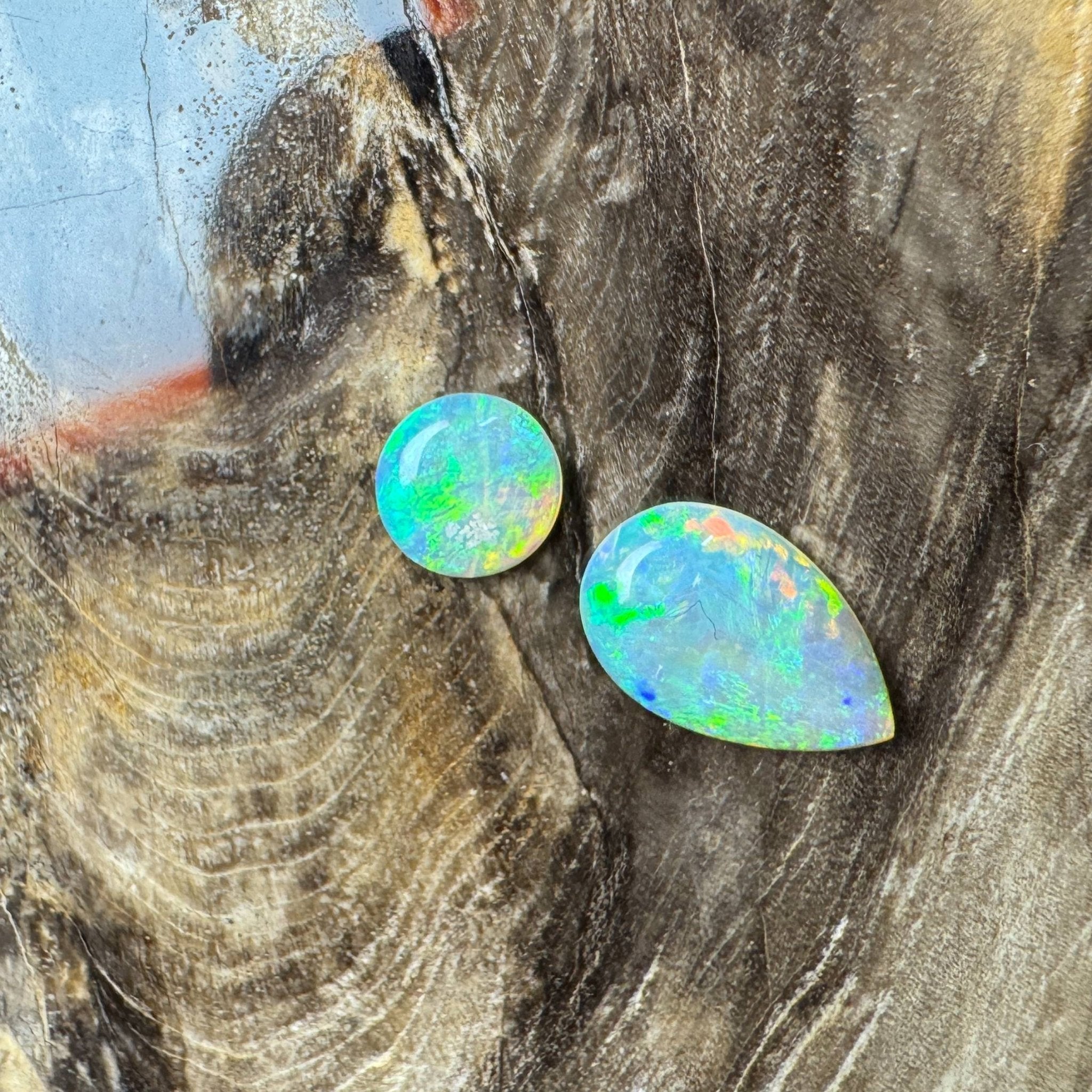 Andamooka Opal Set 1.5carat Solid Hand - Cut