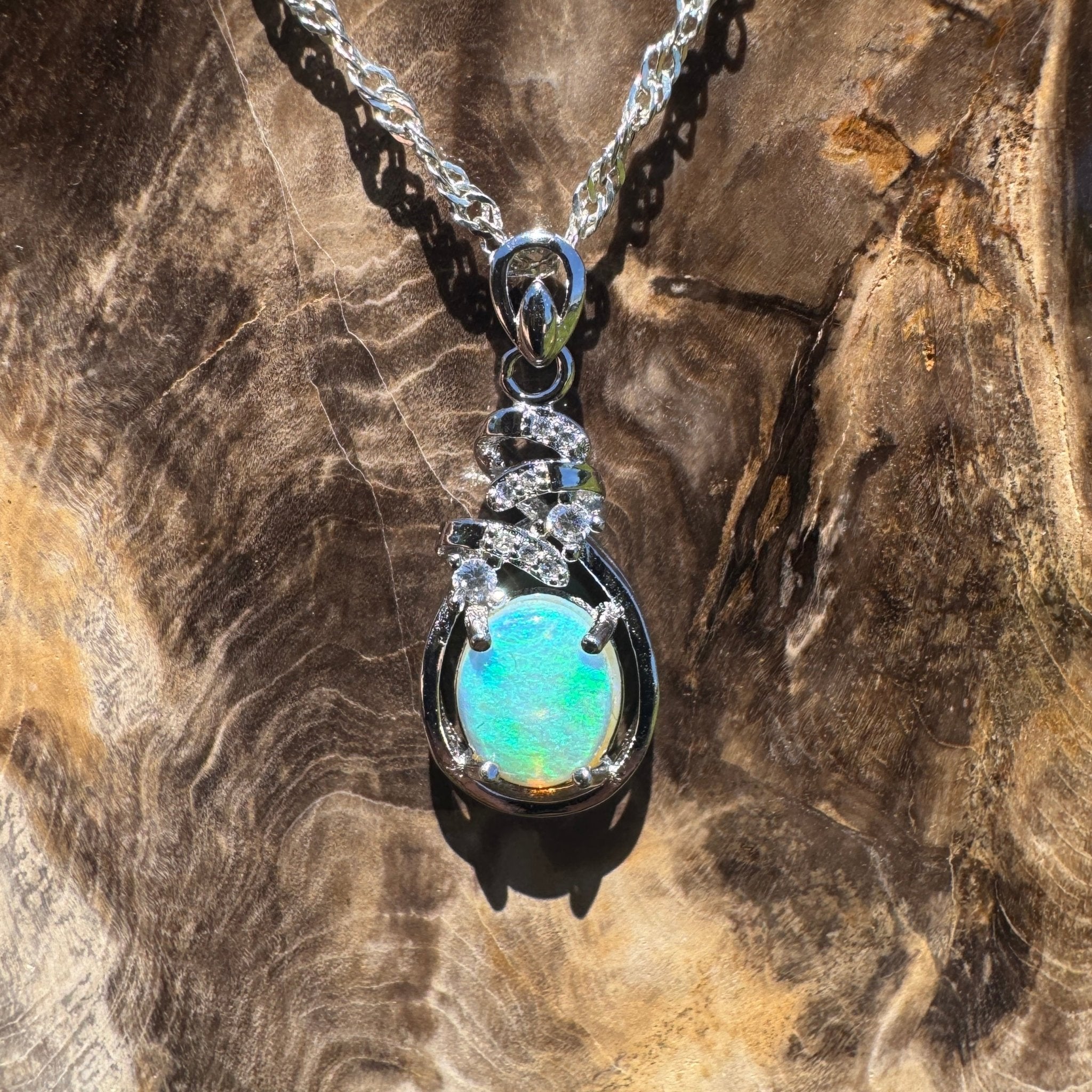 Apollo Light ~ 1.1ct Lightning Ridge Opal 925 Silver Pendant
