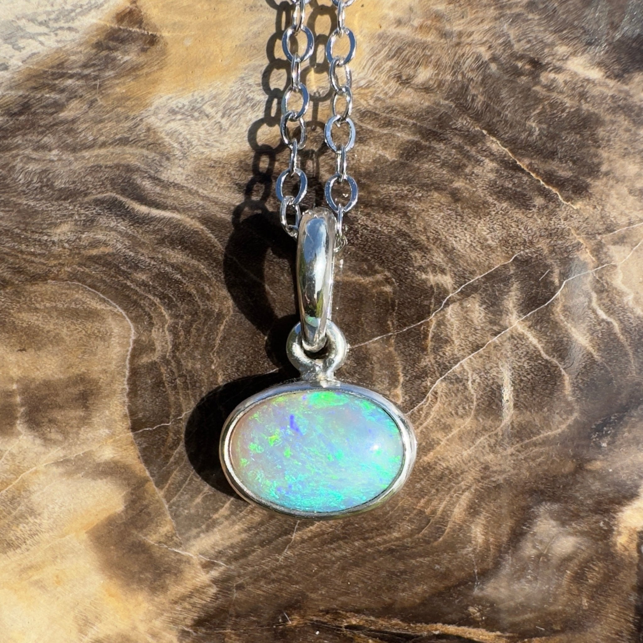 Arafura Blue ~ 1.5ct Lightning Ridge Opal 925 Silver Pendant