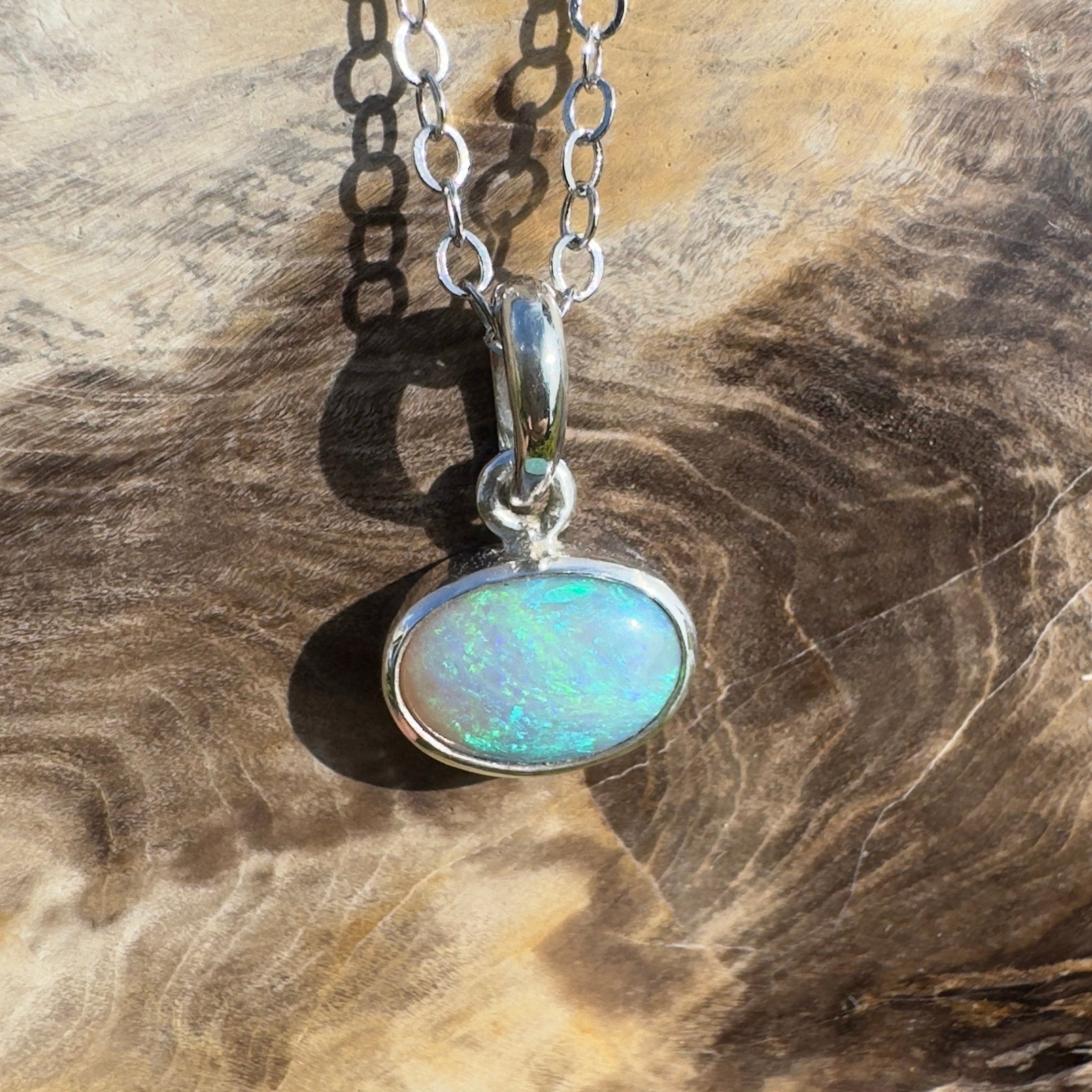 Arafura Blue ~ 1.5ct Lightning Ridge Opal 925 Silver Pendant