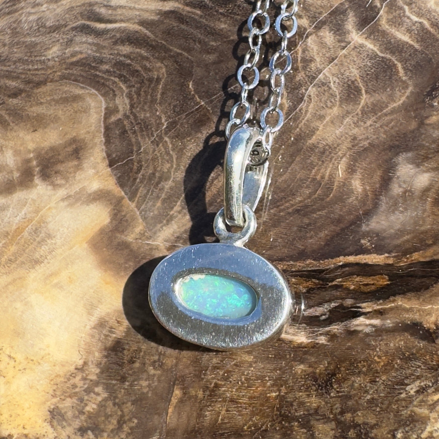 Arafura Blue ~ 1.5ct Lightning Ridge Opal 925 Silver Pendant