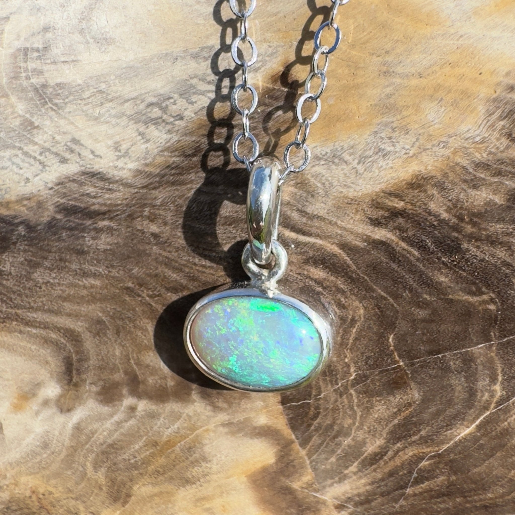 Arafura Blue ~ 1.5ct Lightning Ridge Opal 925 Silver Pendant