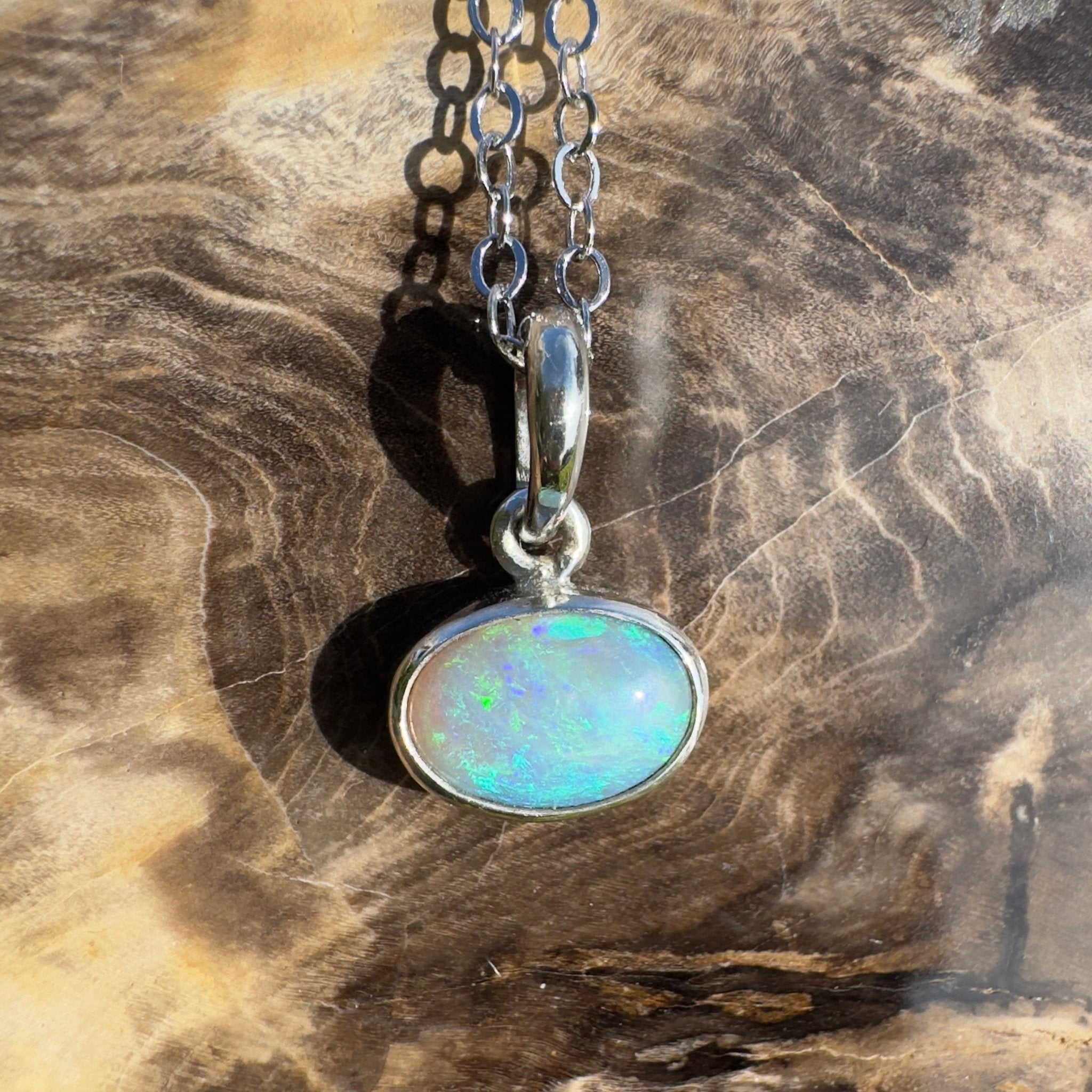 Arafura Blue ~ 1.5ct Lightning Ridge Opal 925 Silver Pendant