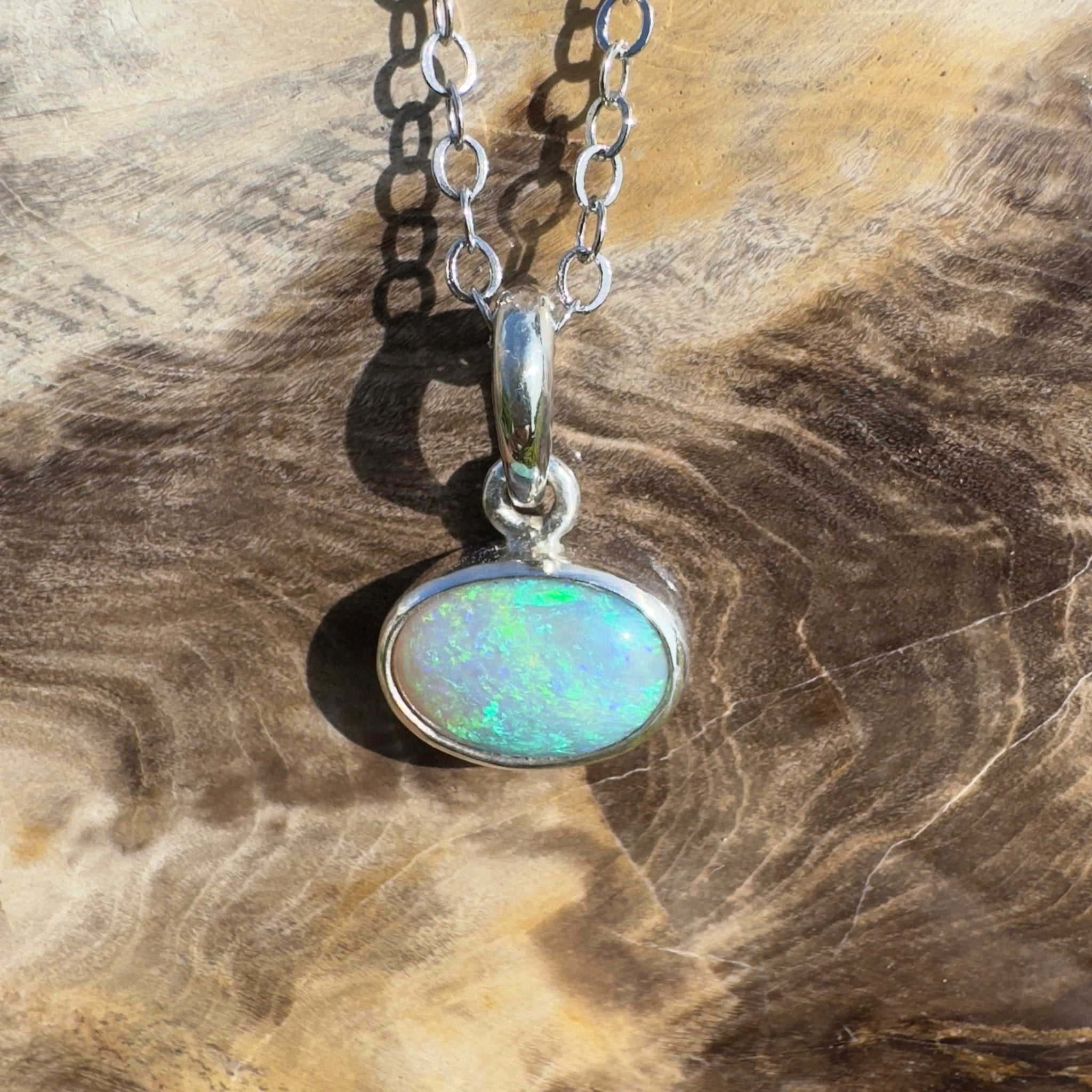 Arafura Blue ~ 1.5ct Lightning Ridge Opal 925 Silver Pendant