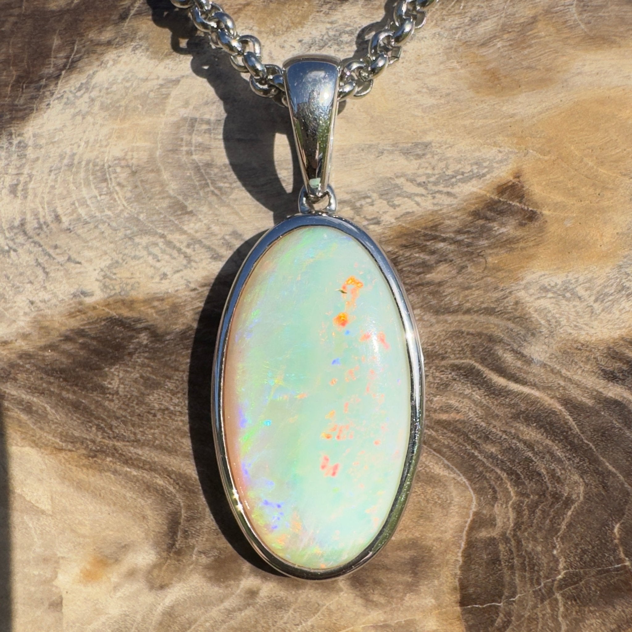 Arafura Drift ~ 4.6ct Coober Pedy Opal 925 Silver Pendant