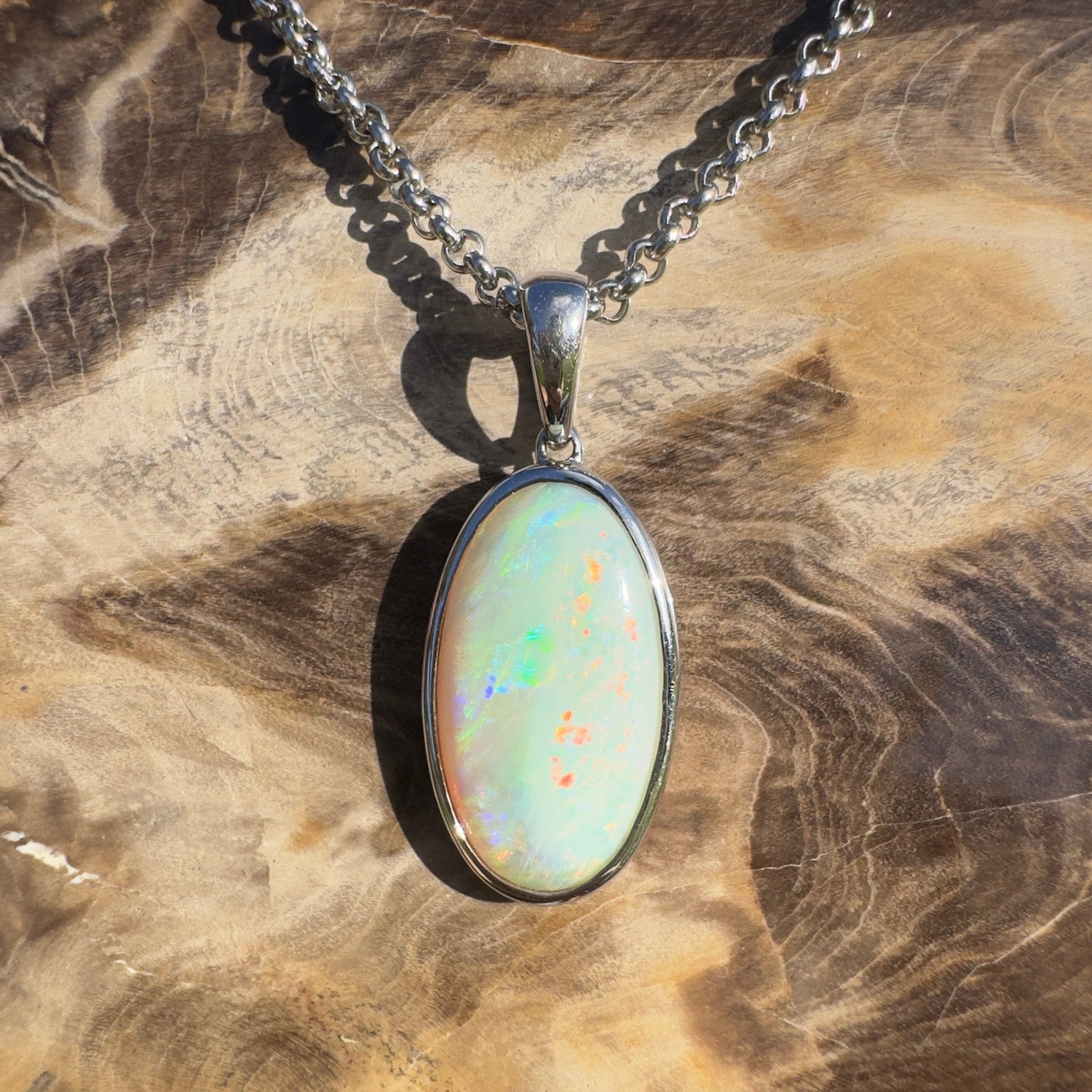 Arafura Drift ~ 4.6ct Coober Pedy Opal 925 Silver Pendant