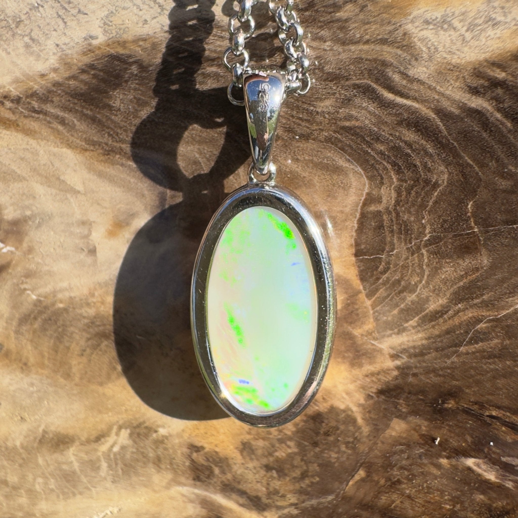 Arafura Drift ~ 4.6ct Coober Pedy Opal 925 Silver Pendant