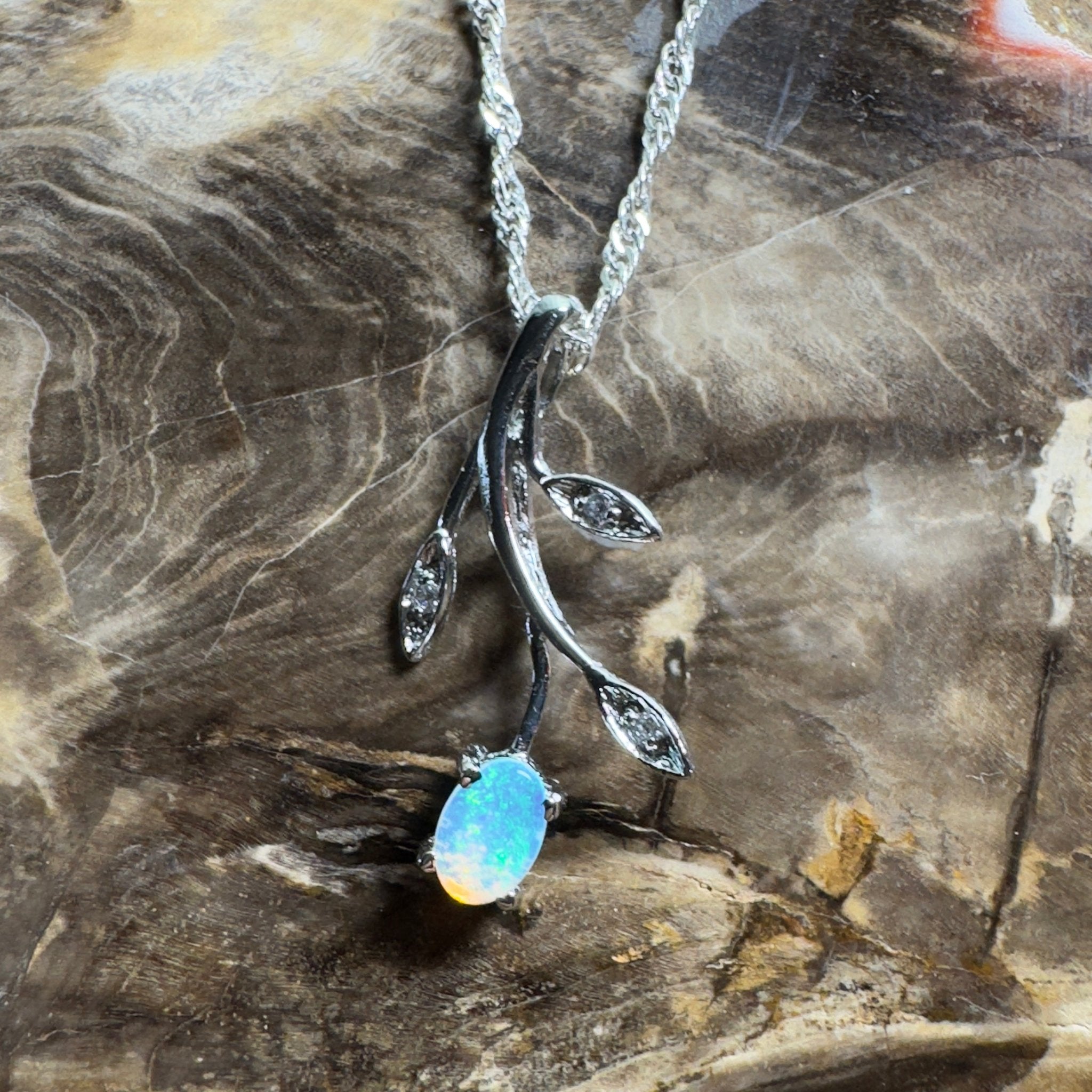 Arafura Flow ~ 0.4ct Lightning Ridge Opal 925 Silver Pendant