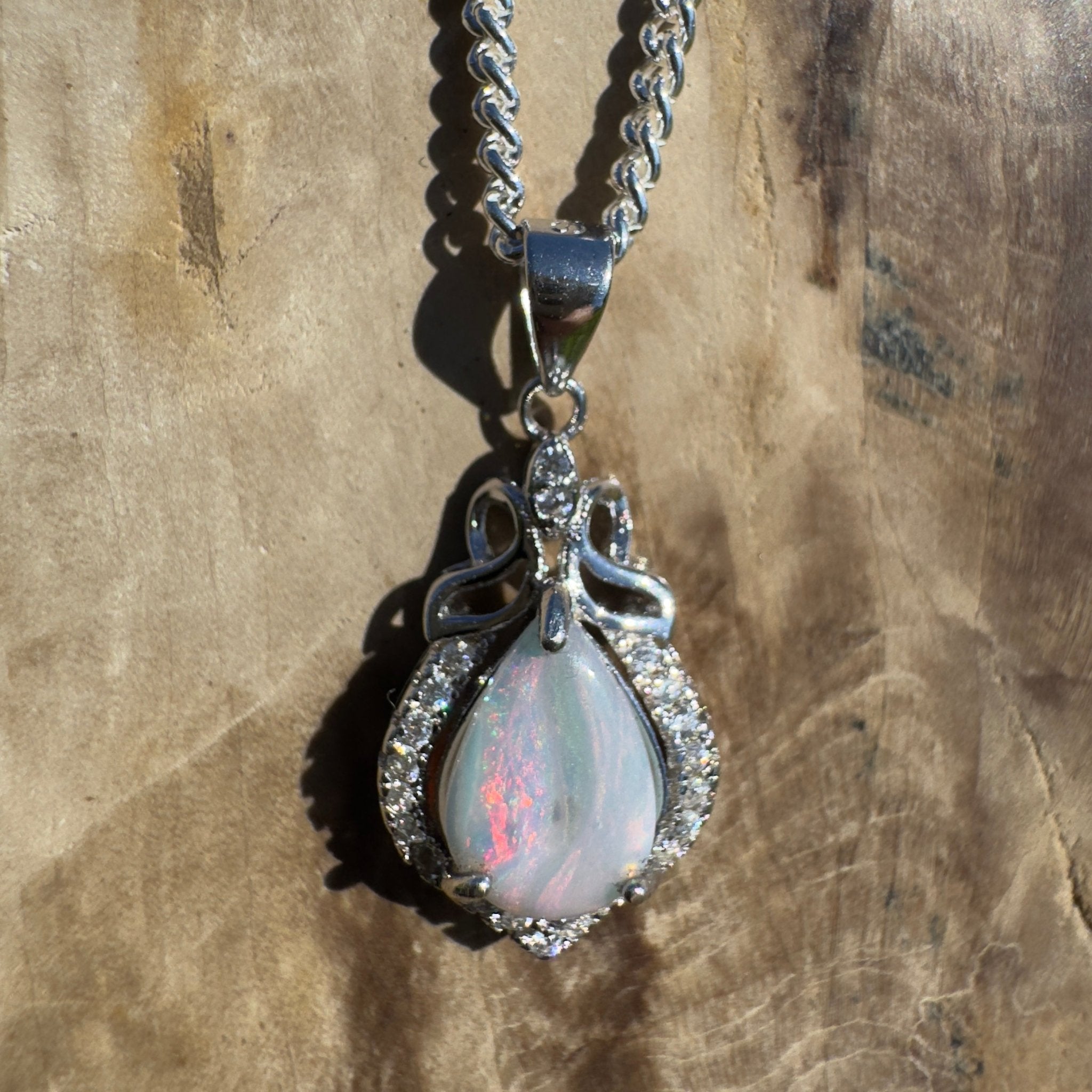 Arckaringa Echo ~ 0.8ct Coober Pedy Opal 925 Silver Pendant