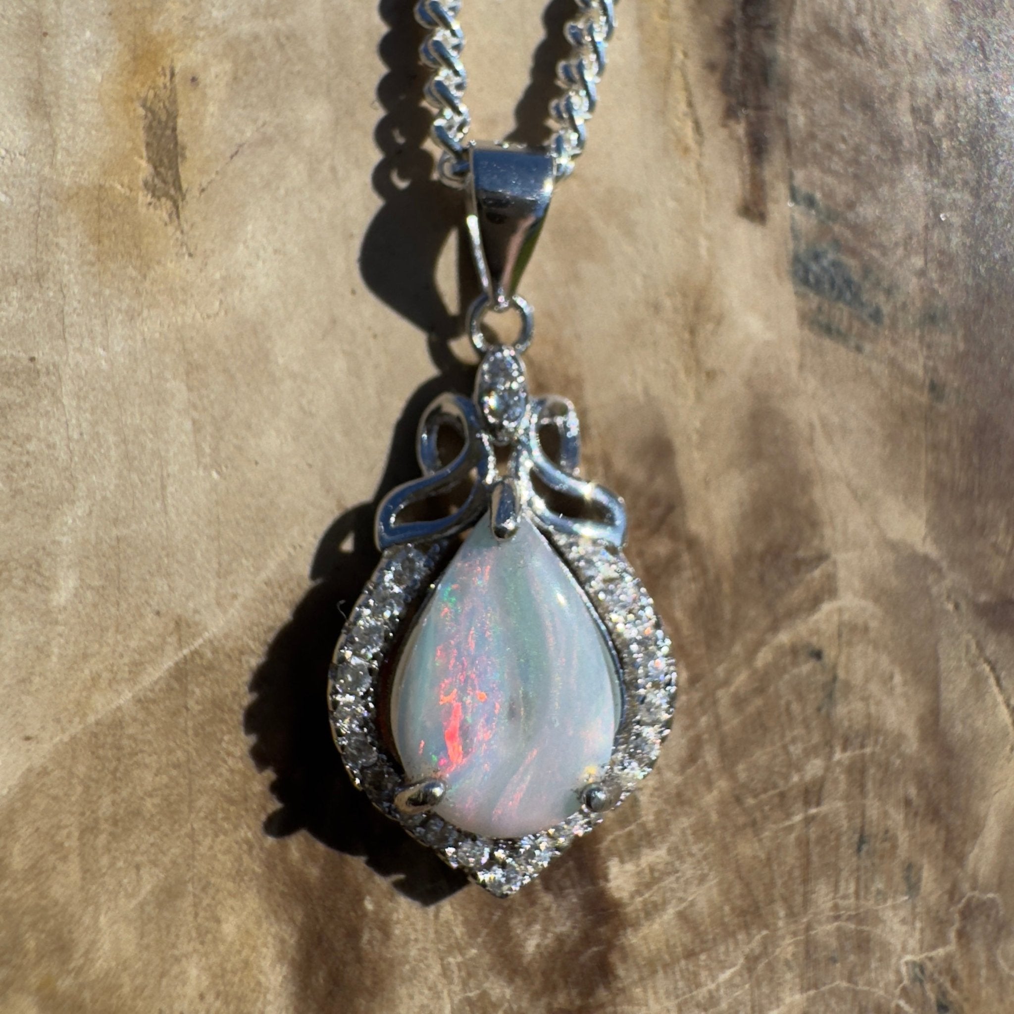 Arckaringa Echo ~ 0.8ct Coober Pedy Opal 925 Silver Pendant