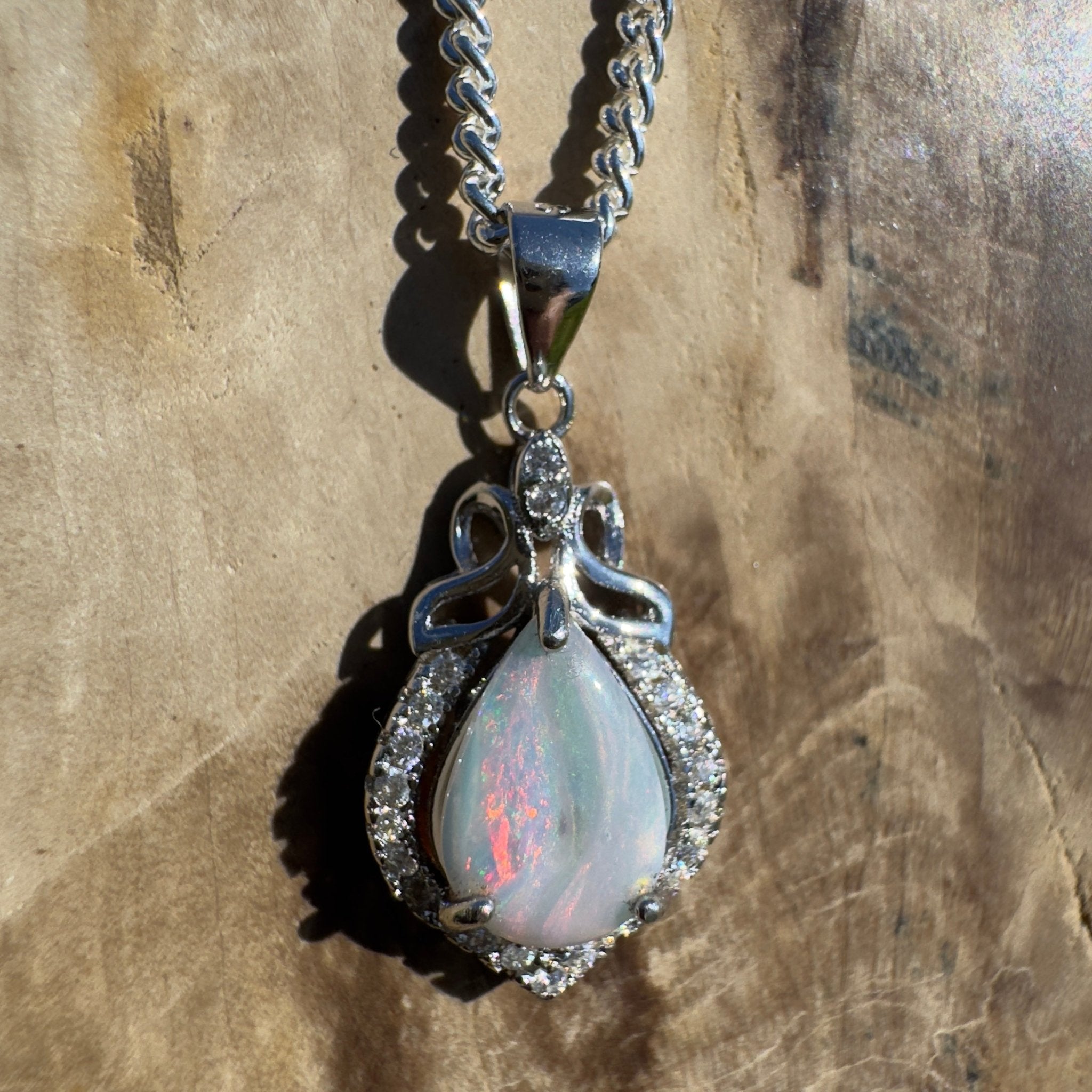 Arckaringa Echo ~ 0.8ct Coober Pedy Opal 925 Silver Pendant