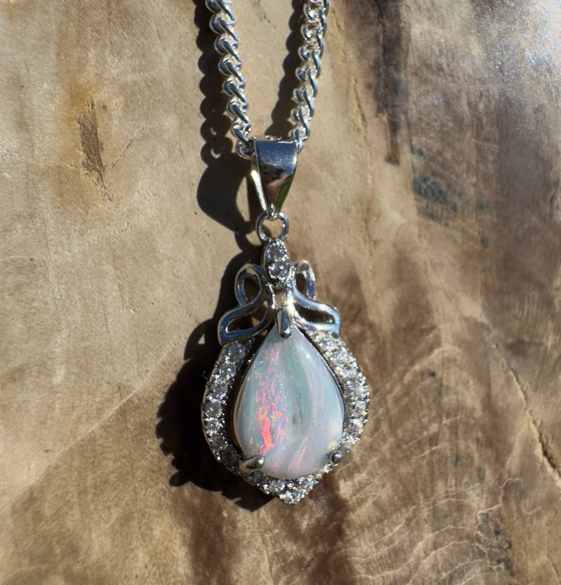 Arckaringa Echo ~ 0.8ct Coober Pedy Opal 925 Silver Pendant