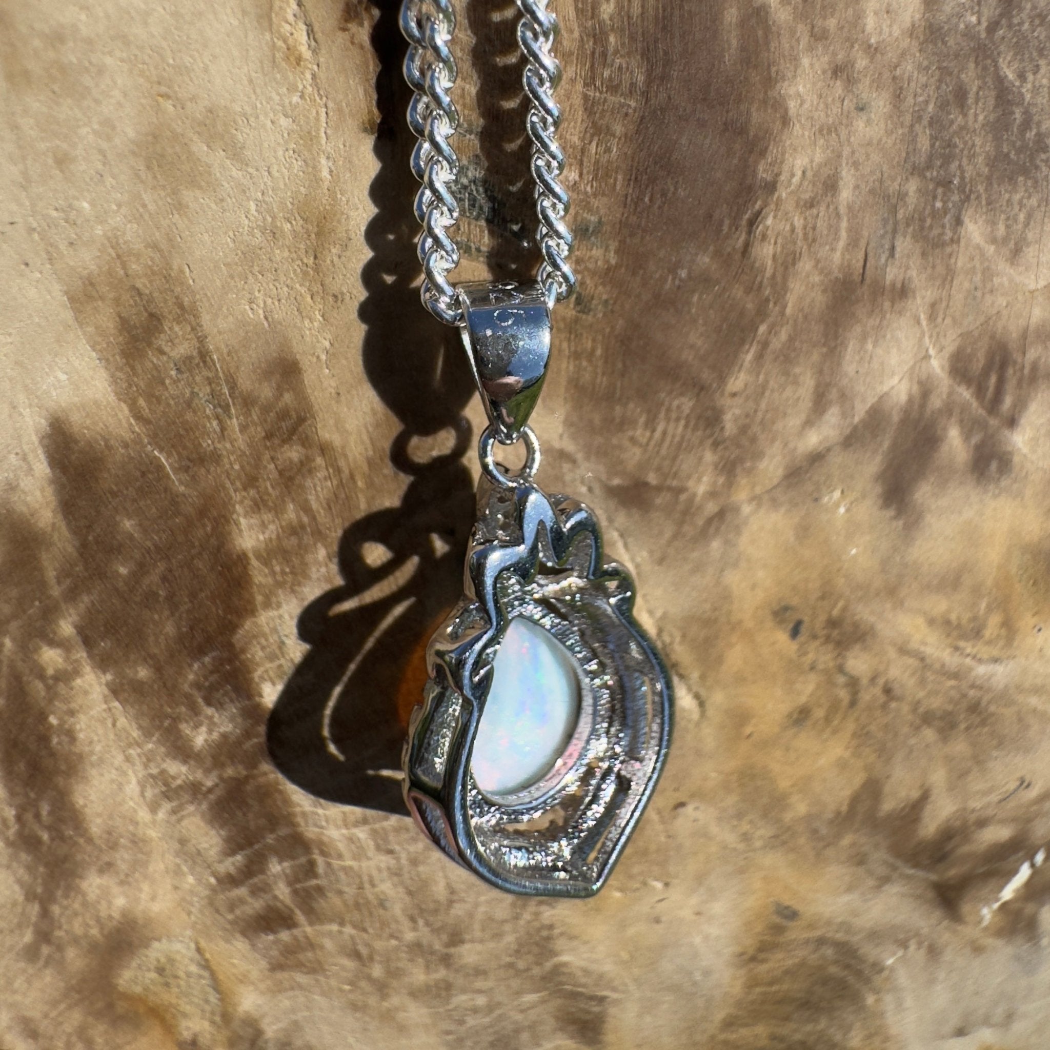 Arckaringa Echo ~ 0.8ct Coober Pedy Opal 925 Silver Pendant