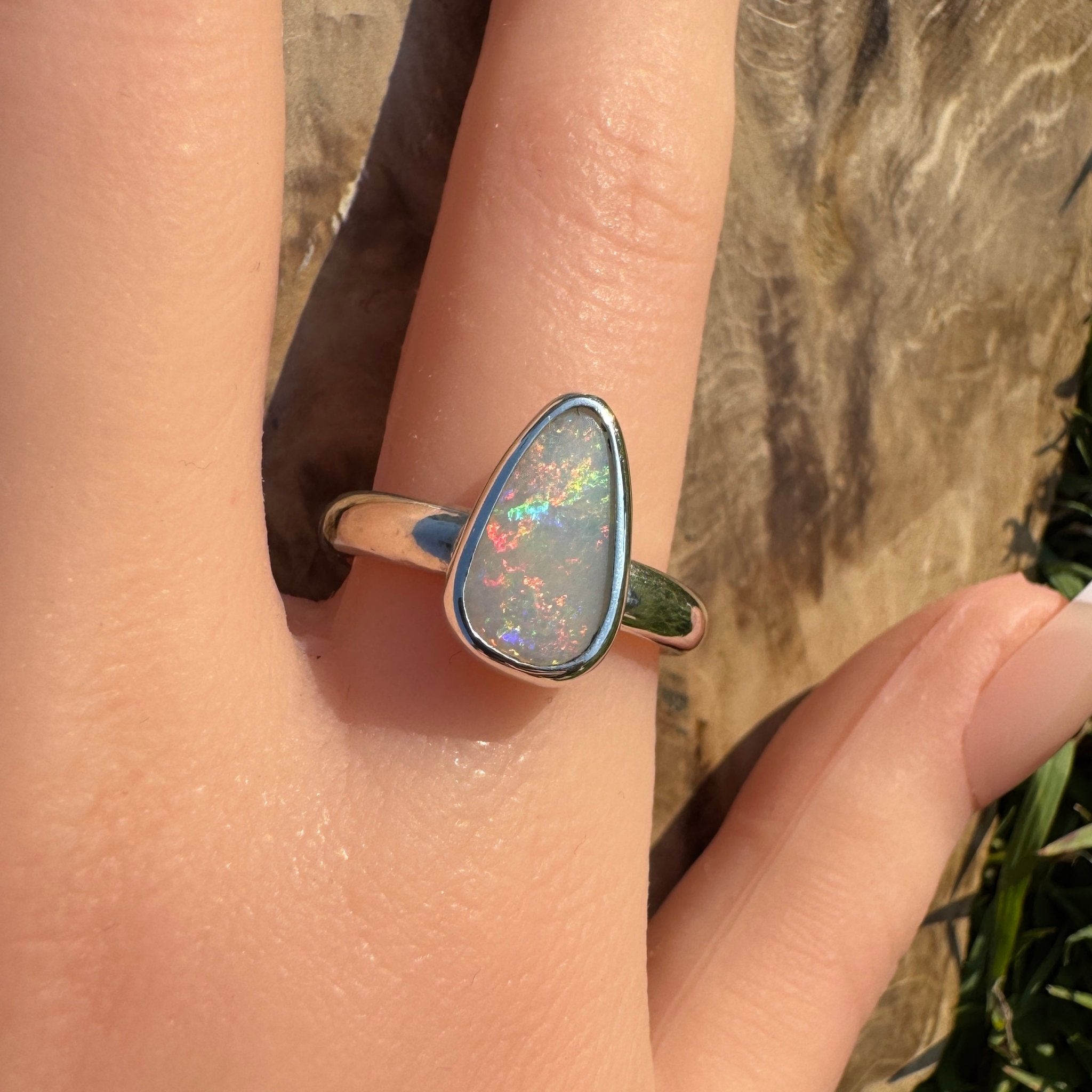 Barossa Flame ~ 2ct Lightning Ridge Solid Opal 925 Silver Ring