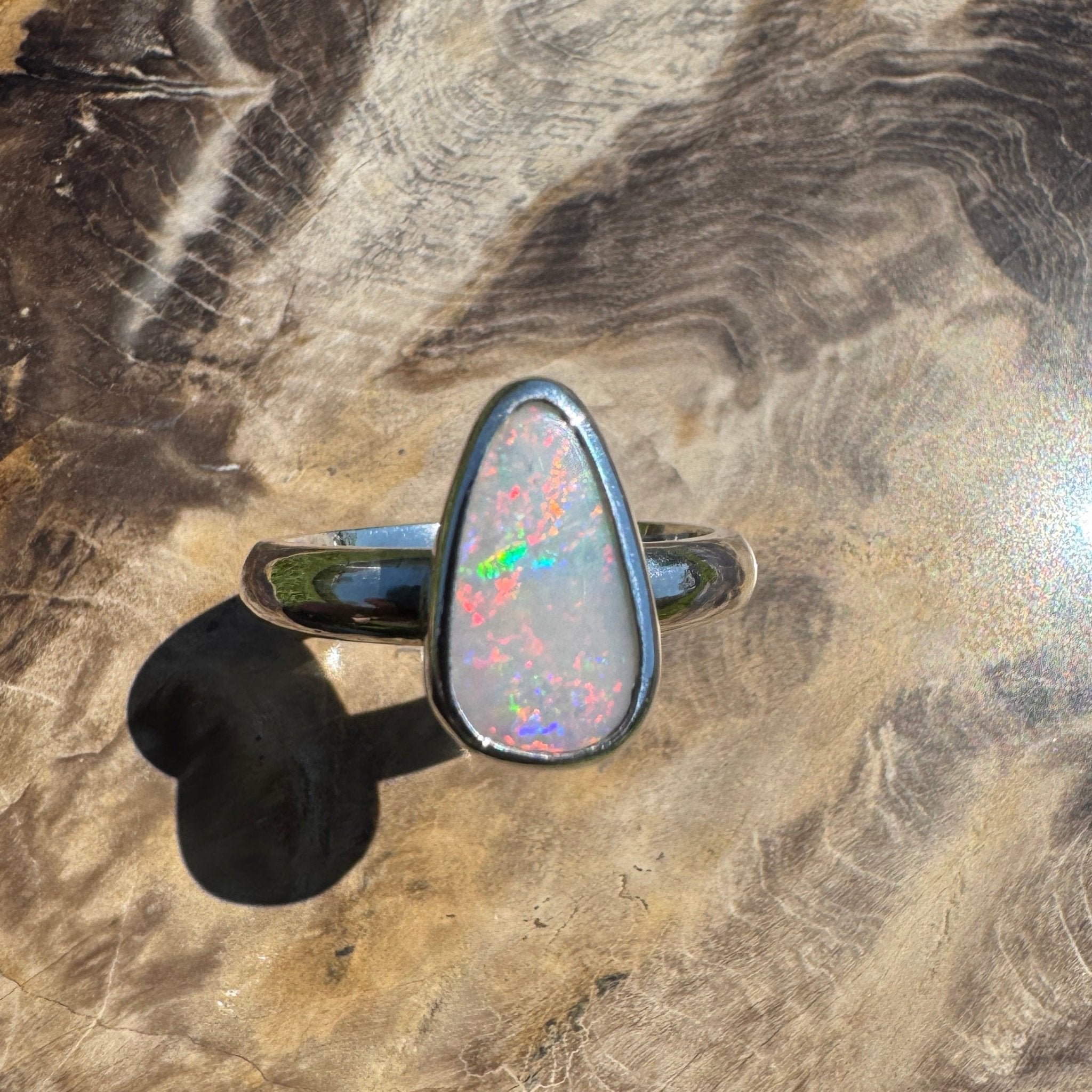 Barossa Flame ~ 2ct Lightning Ridge Solid Opal 925 Silver Ring
