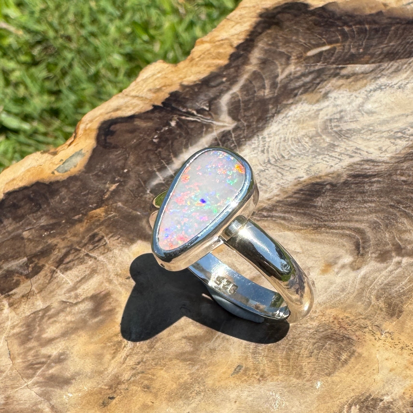 Barossa Flame ~ 2ct Lightning Ridge Solid Opal 925 Silver Ring