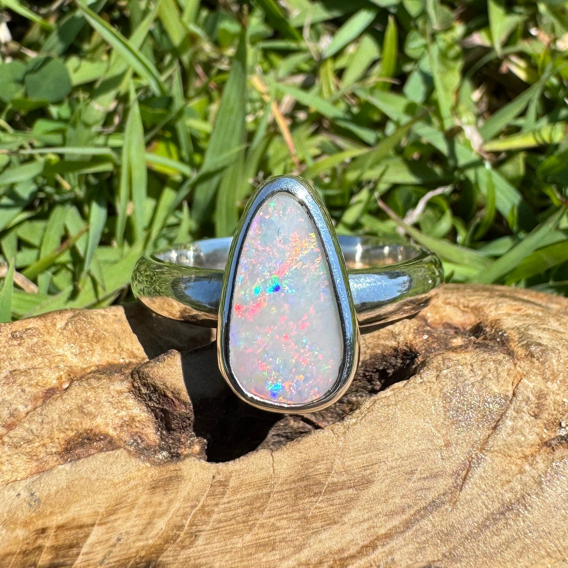 Barossa Flame ~ 2ct Lightning Ridge Solid Opal 925 Silver Ring