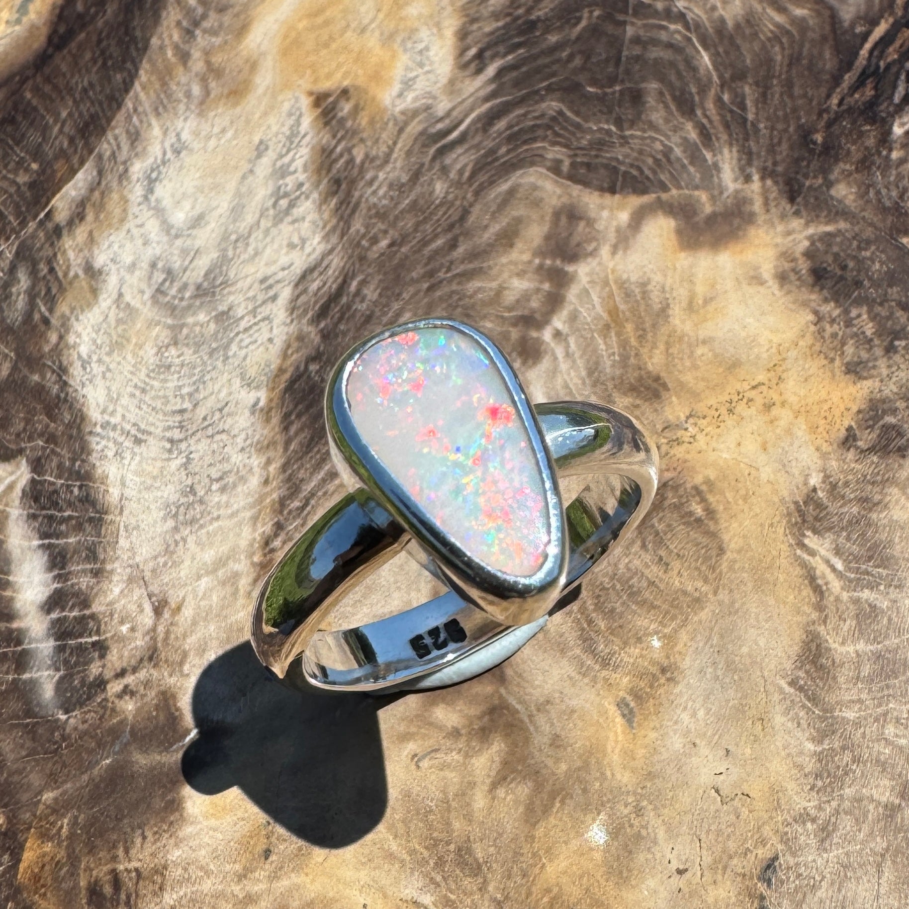 Barossa Flame ~ 2ct Lightning Ridge Solid Opal 925 Silver Ring