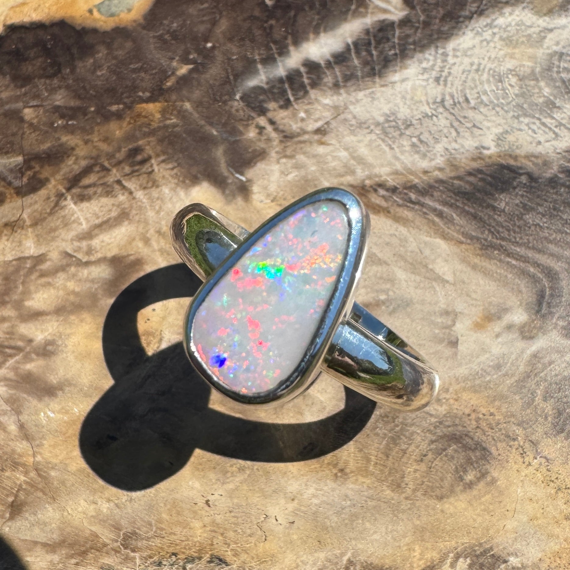 Barossa Flame ~ 2ct Lightning Ridge Solid Opal 925 Silver Ring