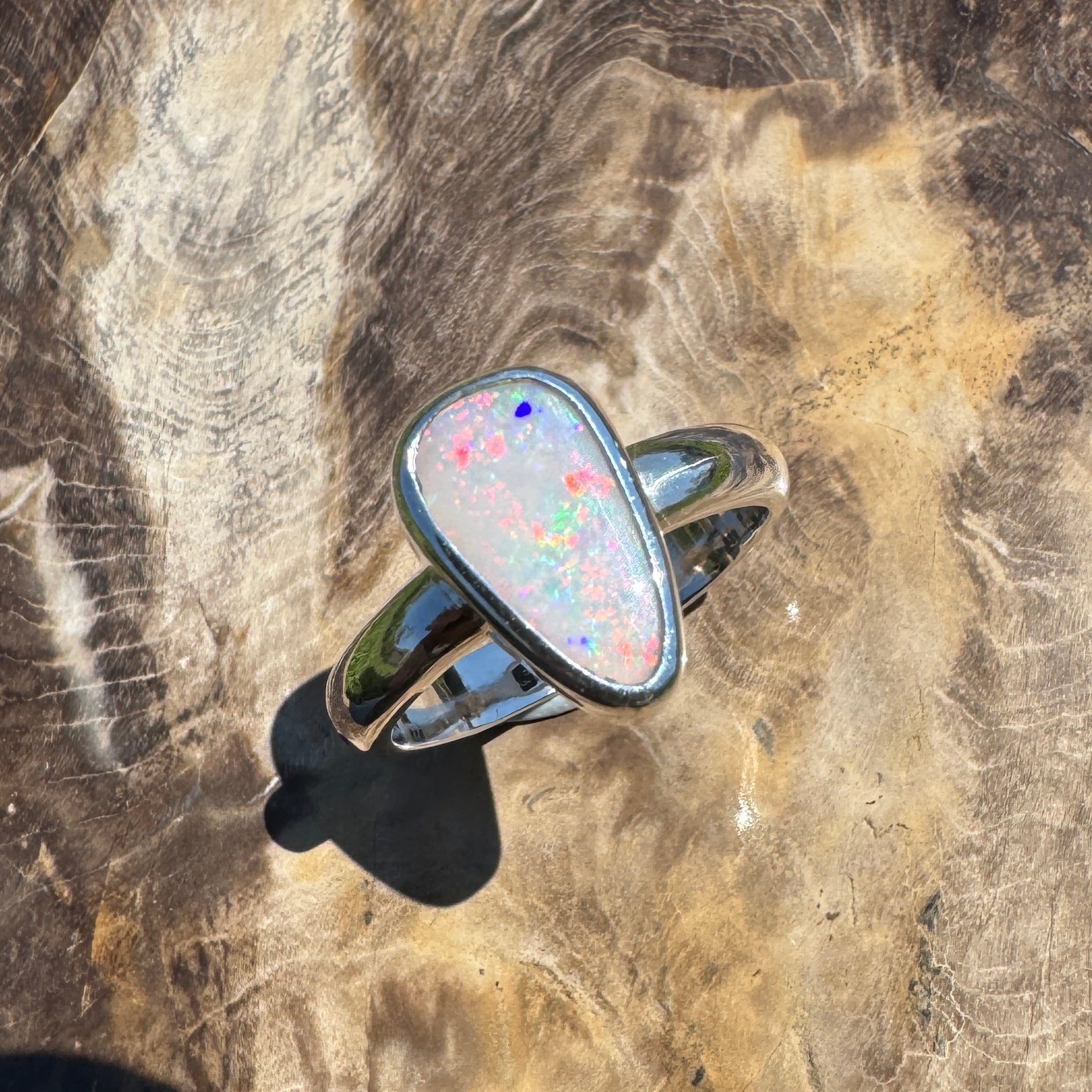 Barossa Flame ~ 2ct Lightning Ridge Solid Opal 925 Silver Ring