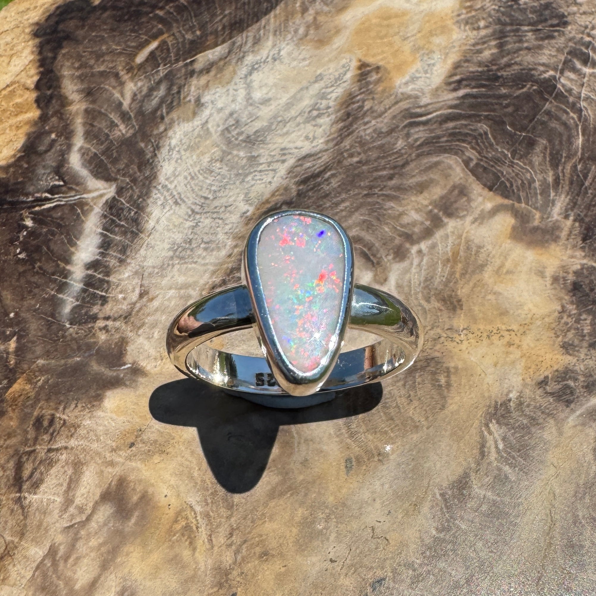 Barossa Flame ~ 2ct Lightning Ridge Solid Opal 925 Silver Ring